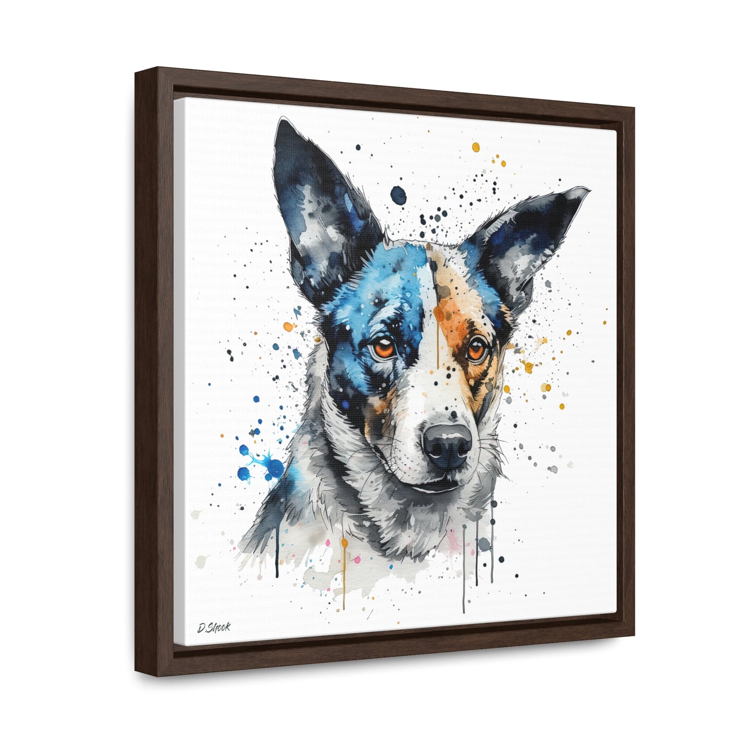 Blue Heeler 1 Gallery Canvas Wraps, Square Frame