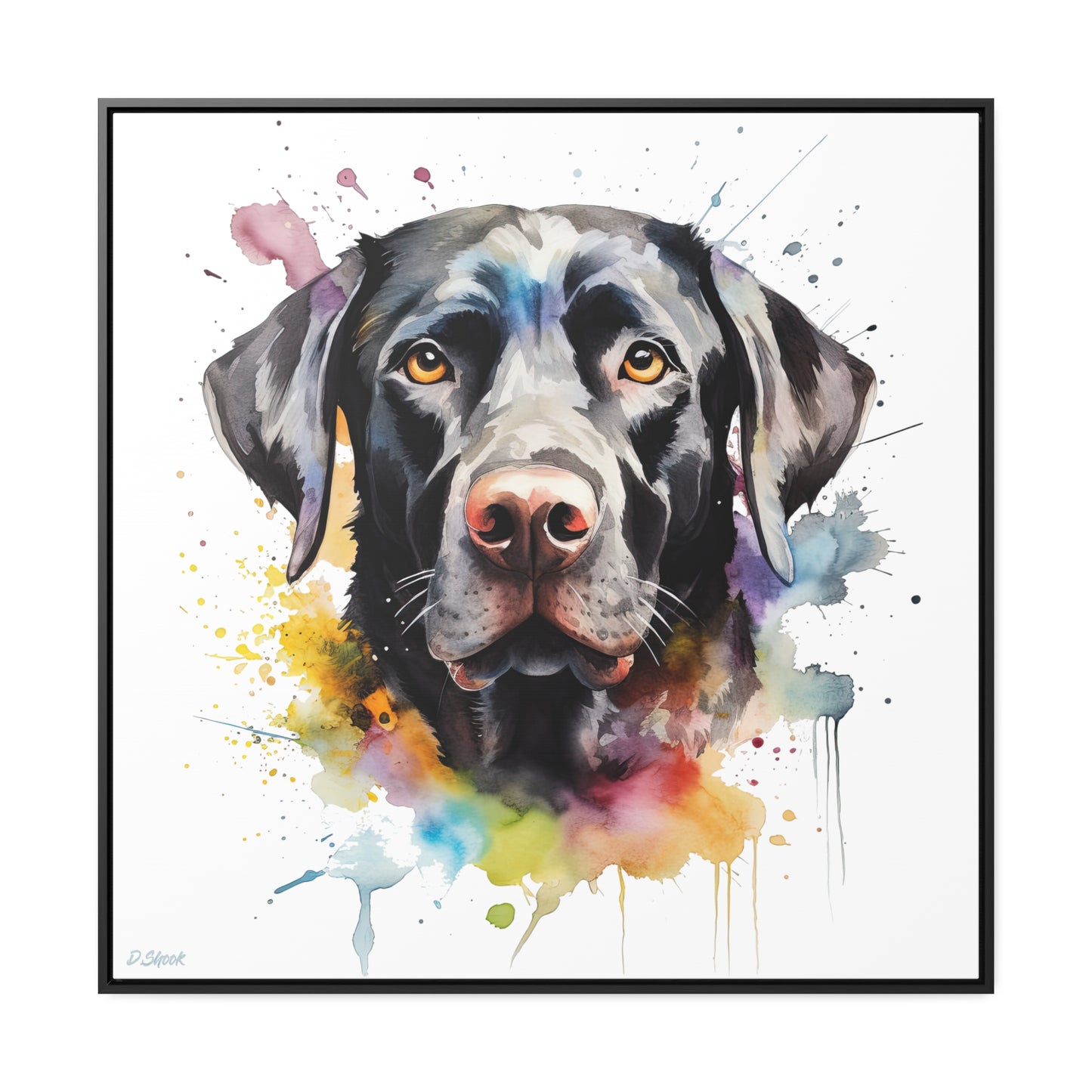 Black Lab 6 Gallery Canvas Wraps, Square Frame
