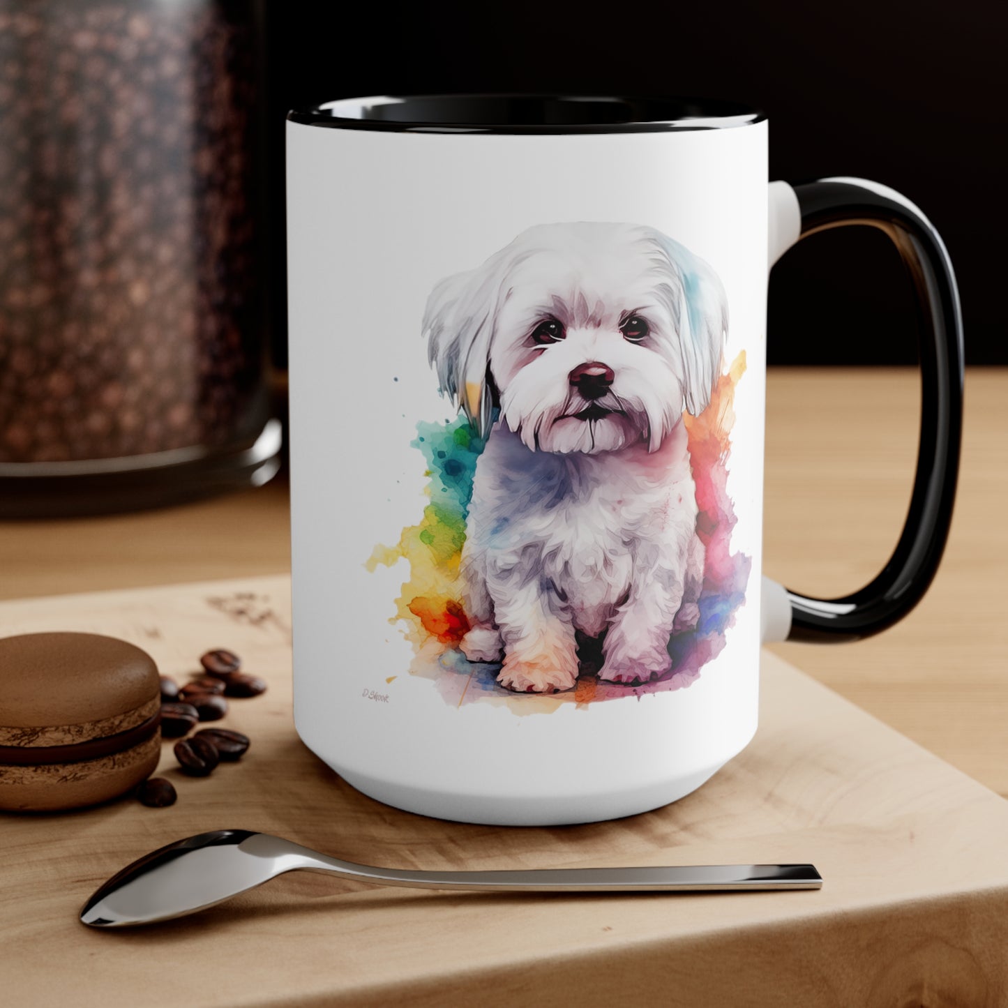 Maltese Dog 3 Accent Mugs