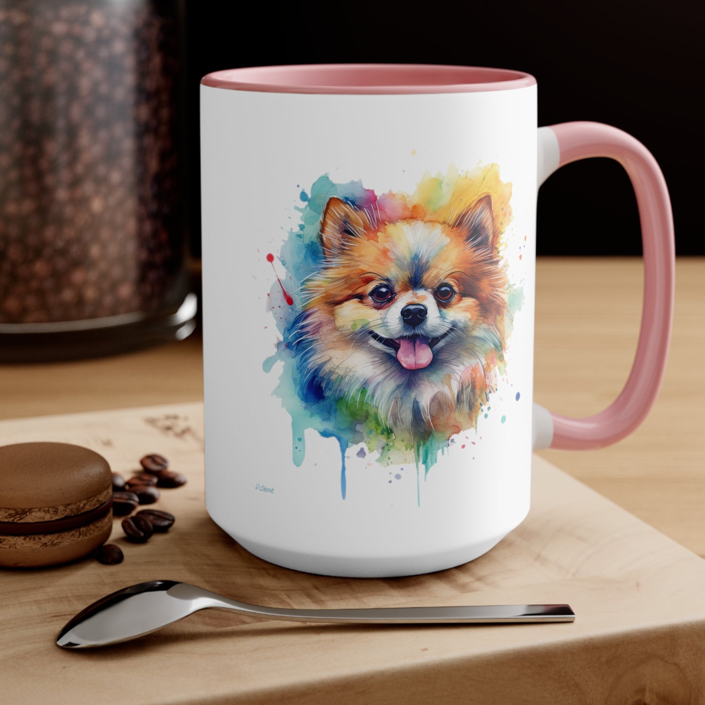 Pomeranian 4 Accent Mugs