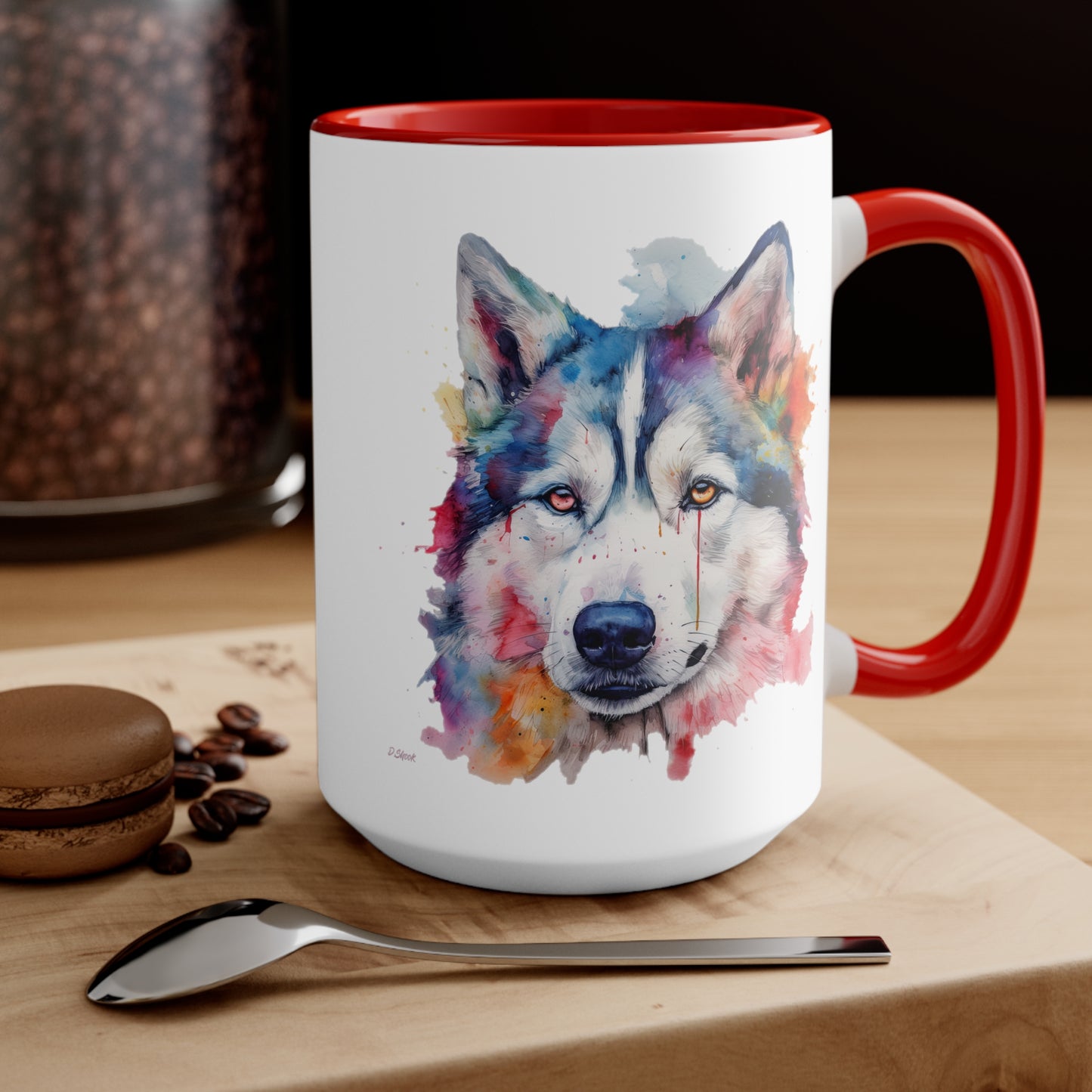 Siberian Husky 2 Accent Mugs