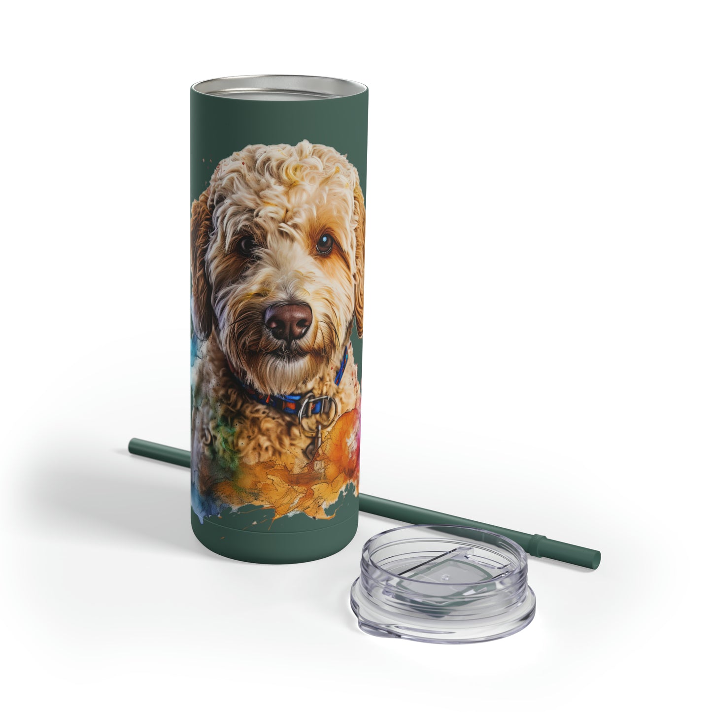 Mini Golden Doodle 3 Maars Maker Skinny Matte Tumbler, 20oz