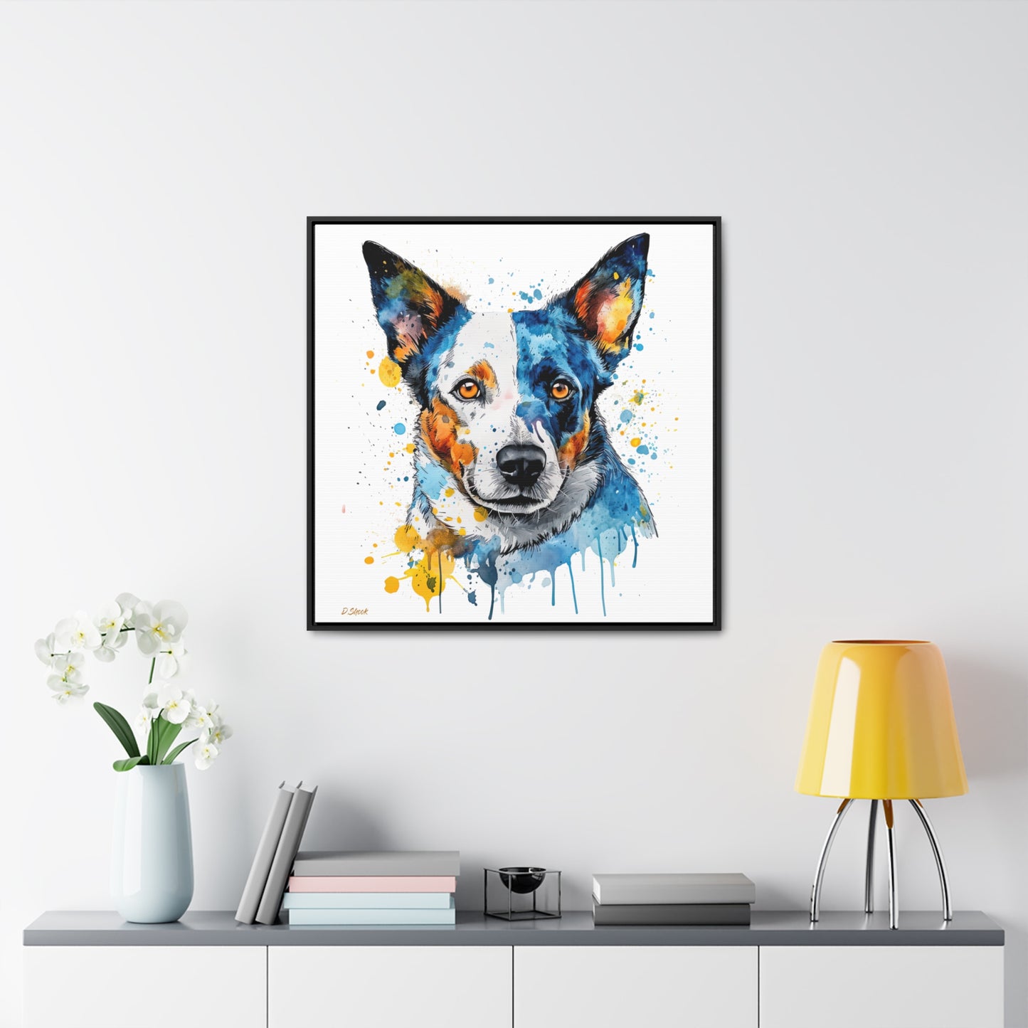 Blue Heeler 2 Gallery Canvas Wraps, Square Frame