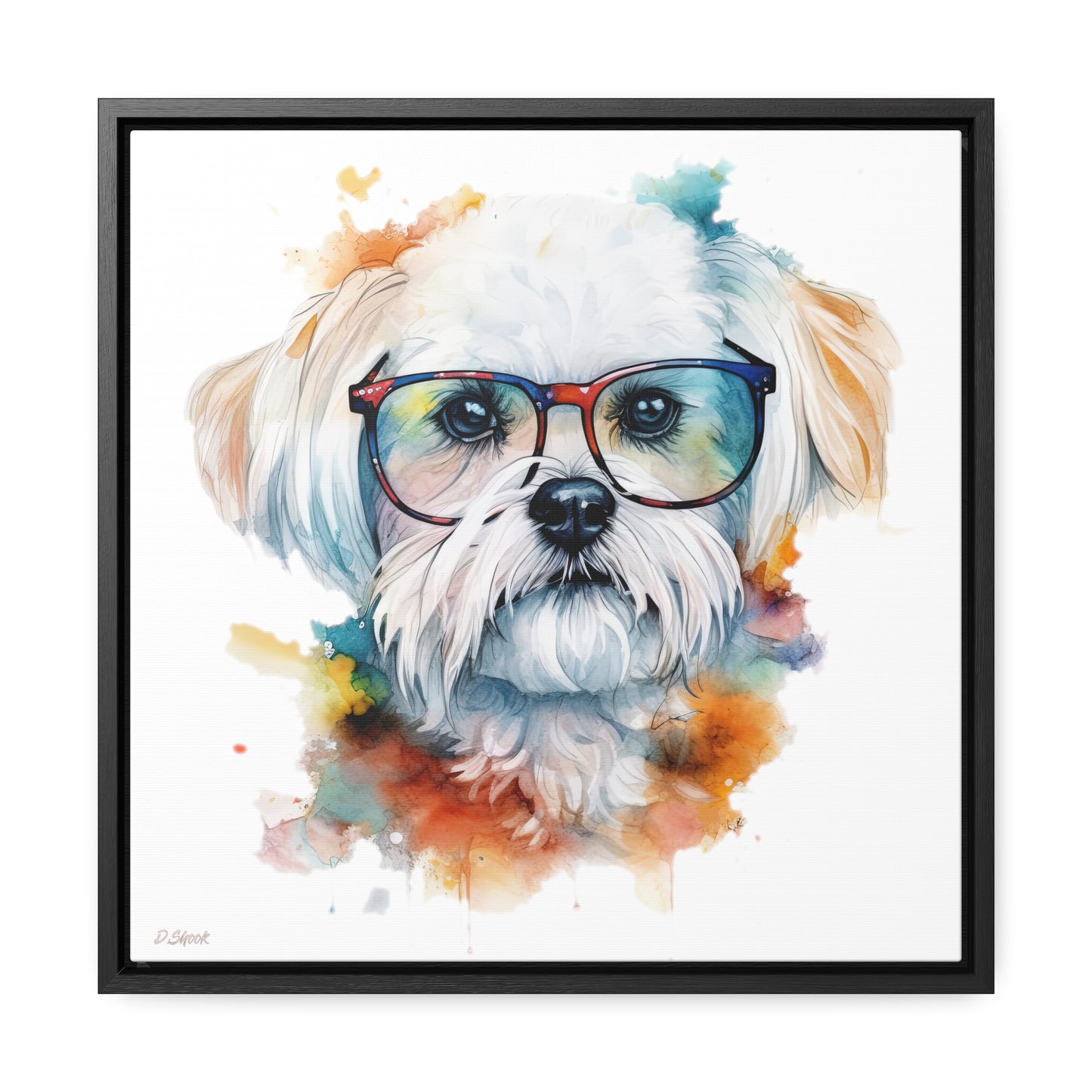 Maltese Dog 5 Gallery Canvas Wraps, Square Frame