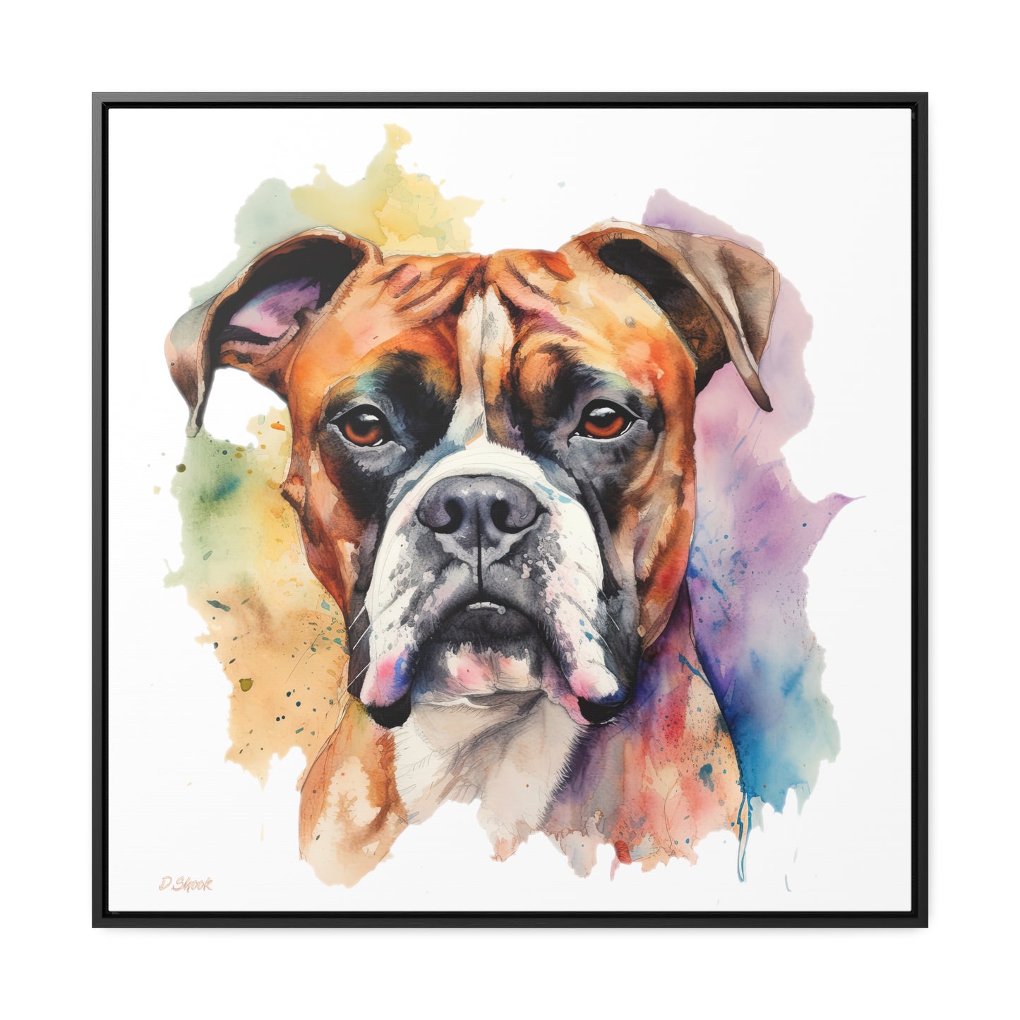 Boxer 2 Gallery Canvas Wraps, Square Frame