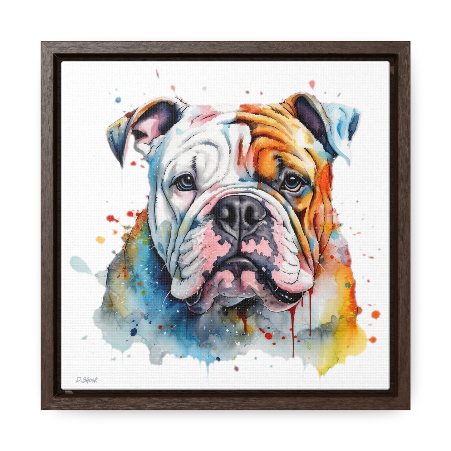 bulldog 3 Gallery Canvas Wraps, Square Frame