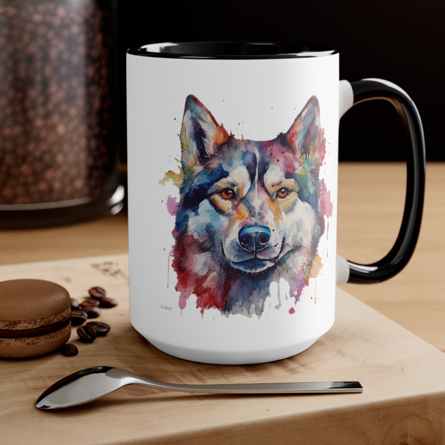 Siberian Husky 4 Accent Mugs