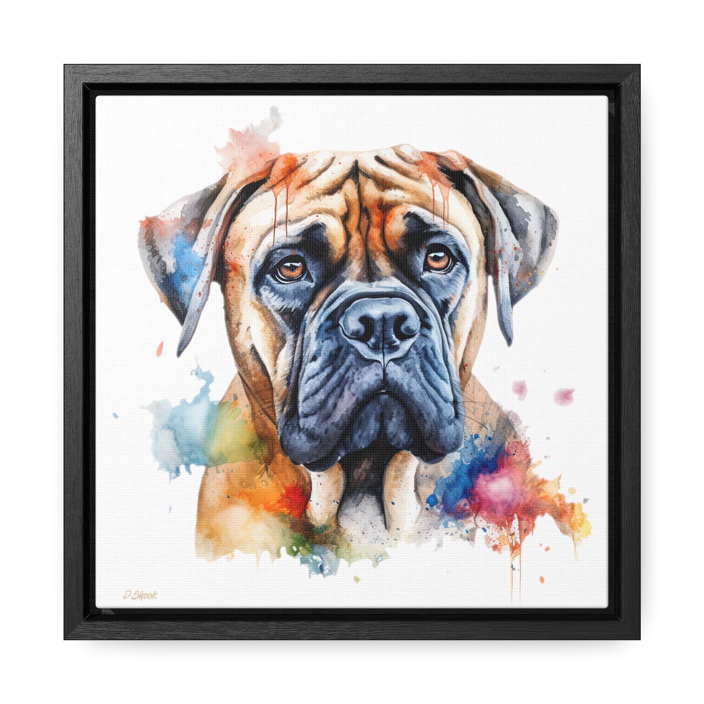 Bullmastiff 2 Gallery Canvas Wraps, Square Frame