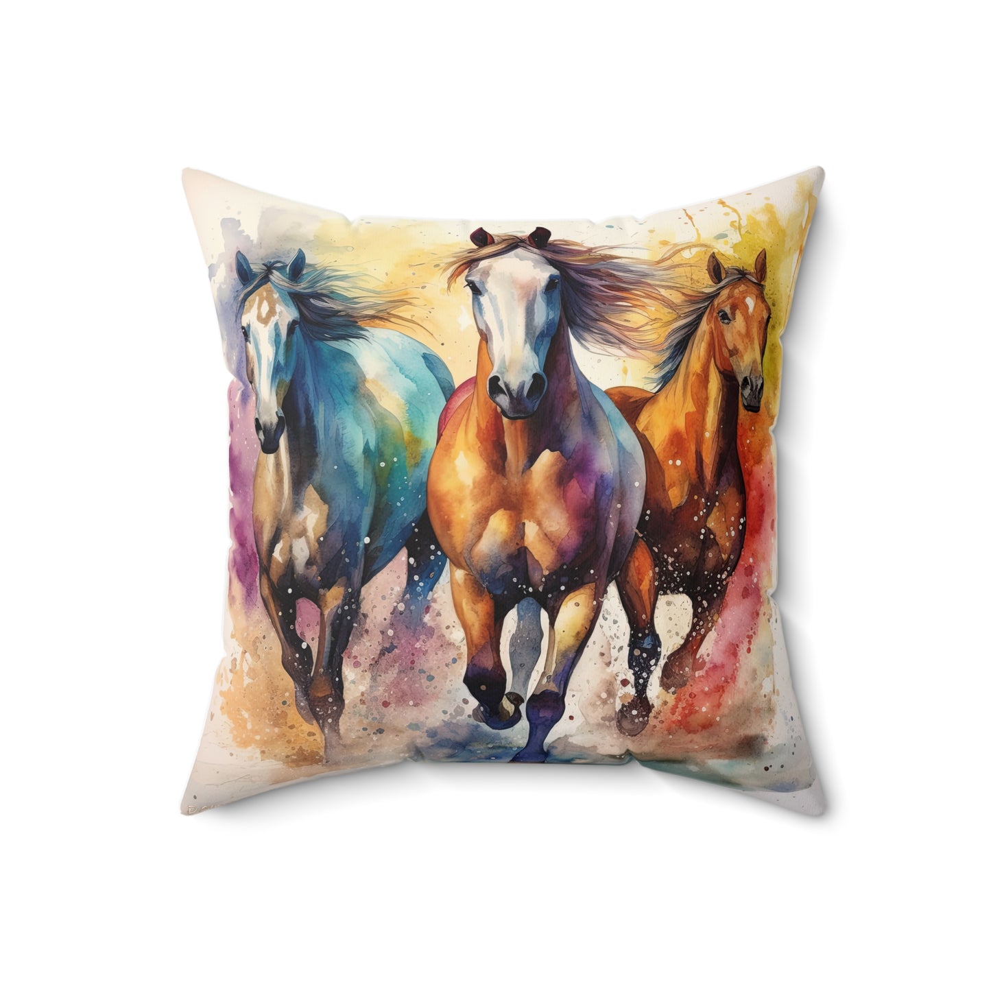 Horse Rescue 8 Spun Polyester Square Pillow