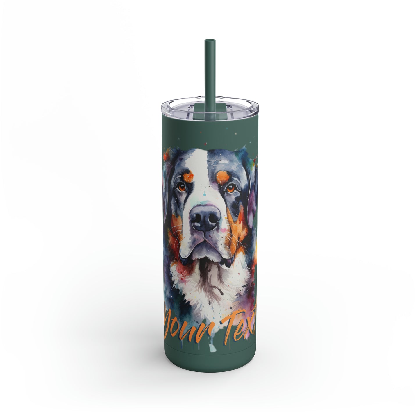 Greater Swiss Mountain Dog 3 (Your Text) Maars Maker Skinny Matte Tumbler, 20oz