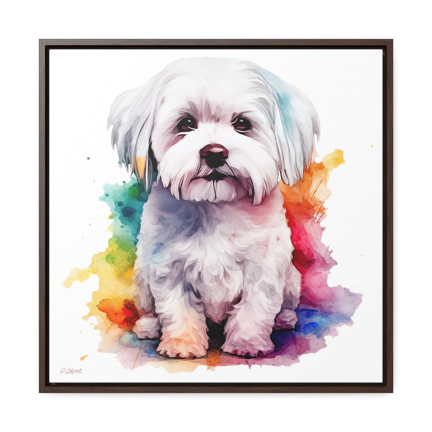 Maltese Dog 3 Gallery Canvas Wraps, Square Frame