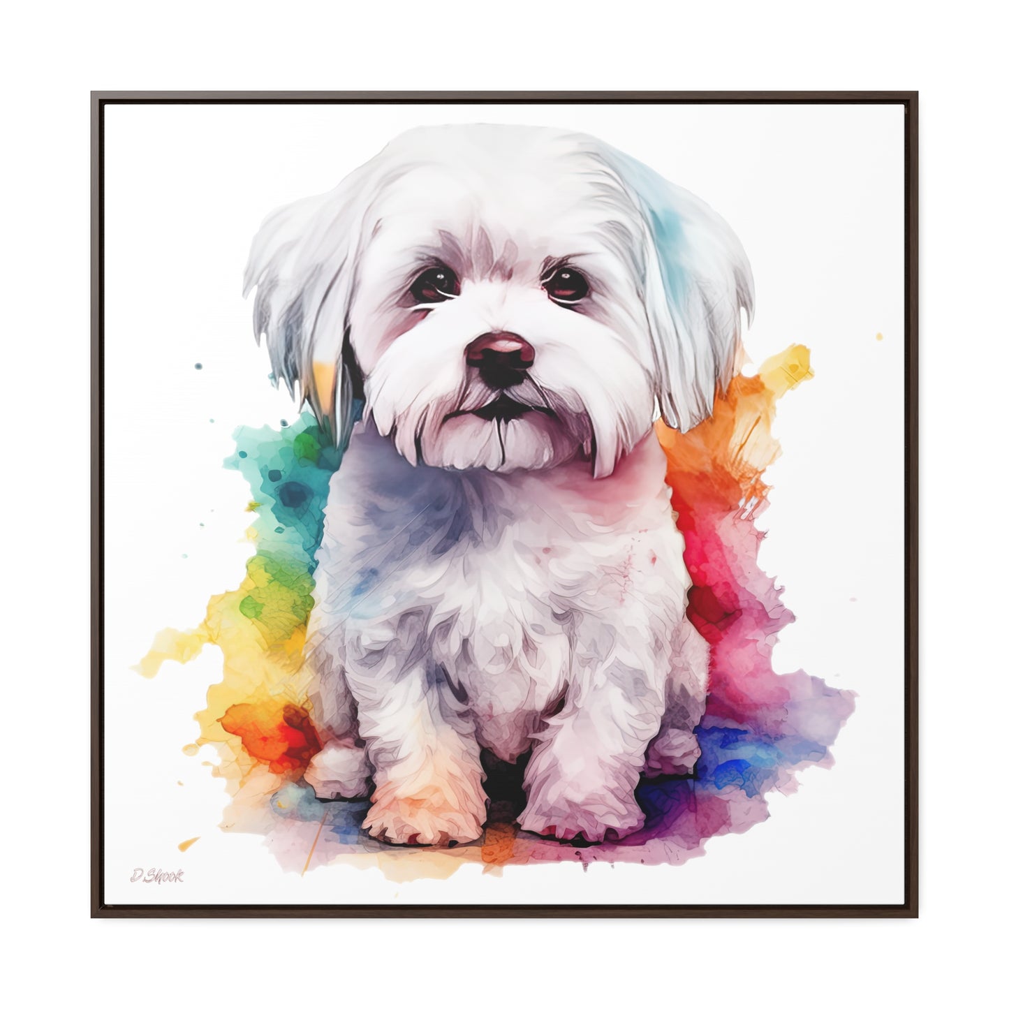 Maltese Dog 3 Gallery Canvas Wraps, Square Frame