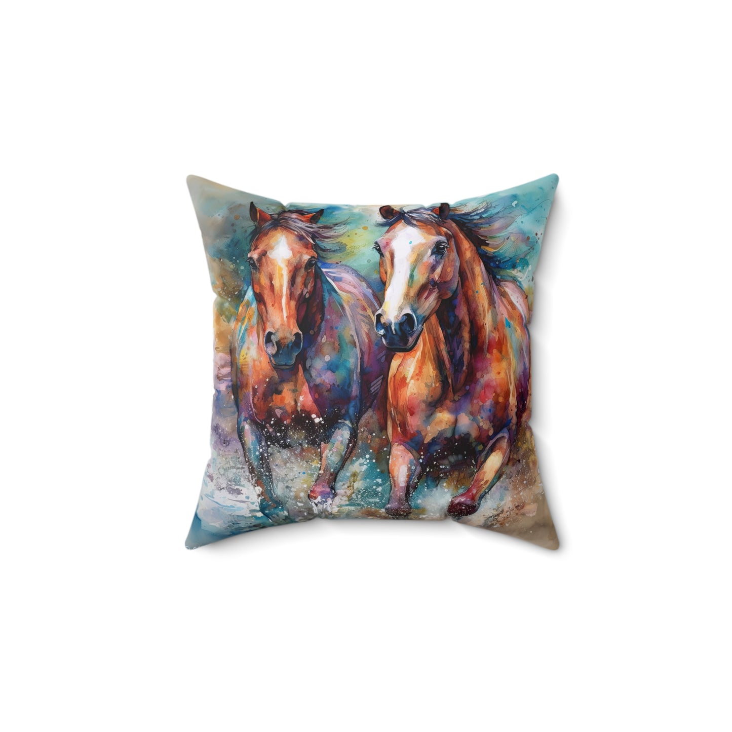Horse Rescue 7 Spun Polyester Square Pillow