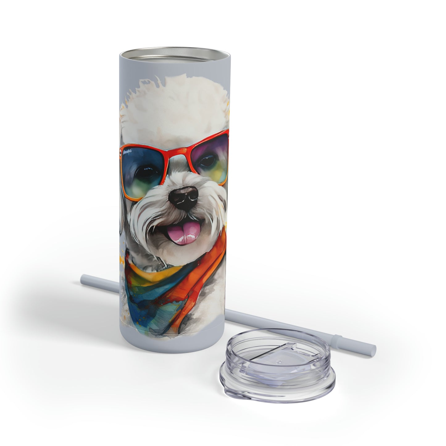 Bichon Frise 5 Maars Maker Skinny Matte Tumbler, 20oz