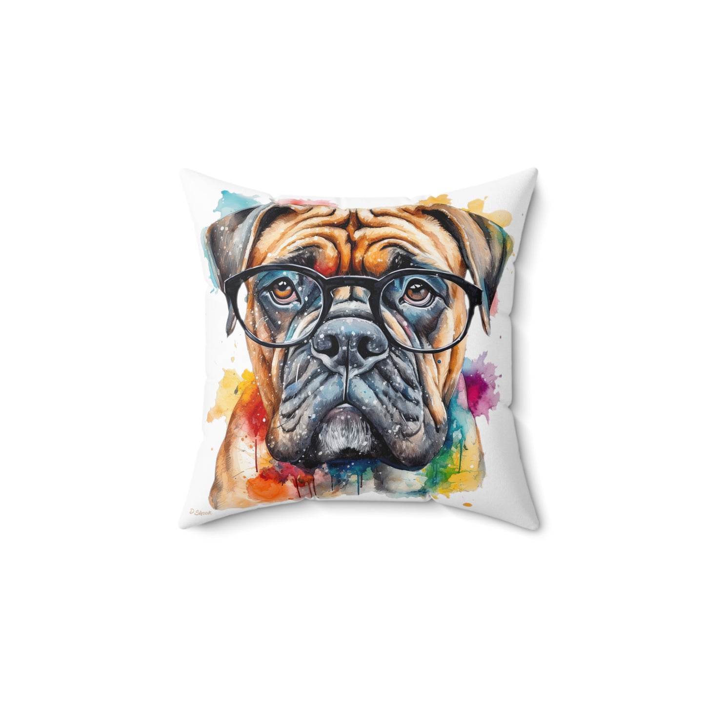 Bullmastiff 6 Spun Polyester Square Pillow