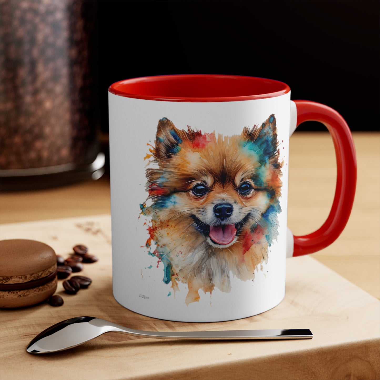 Pomeranian 3 Accent Mugs