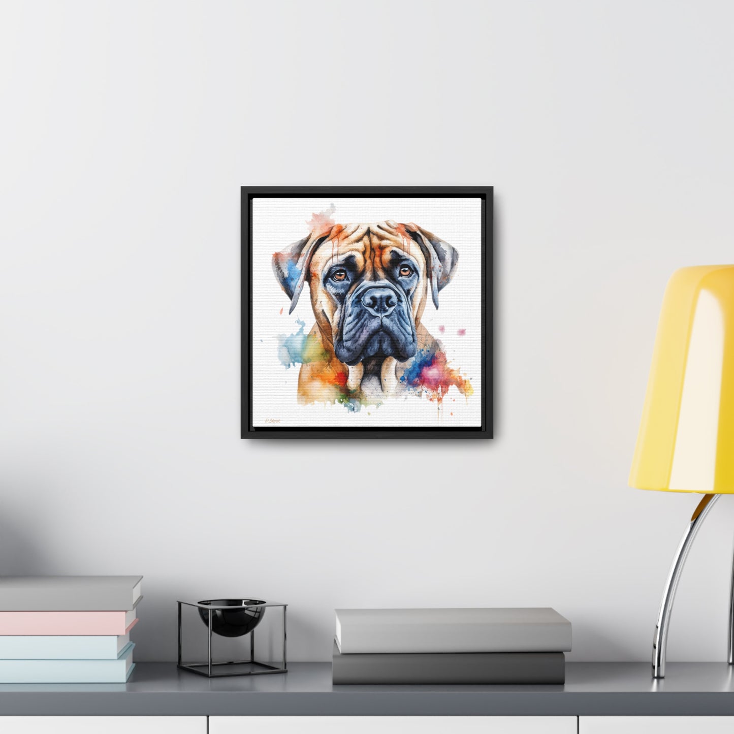 Bullmastiff 2 Gallery Canvas Wraps, Square Frame