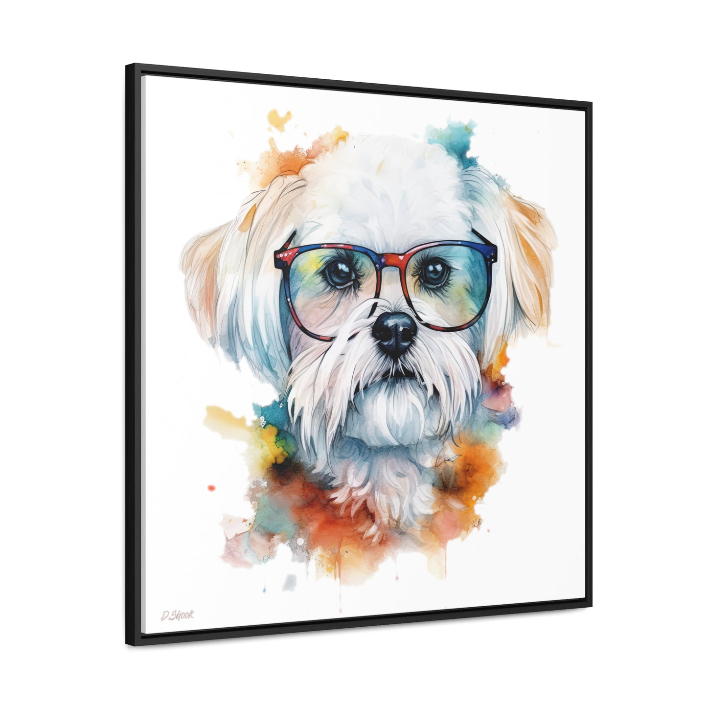 Maltese Dog 5 Gallery Canvas Wraps, Square Frame