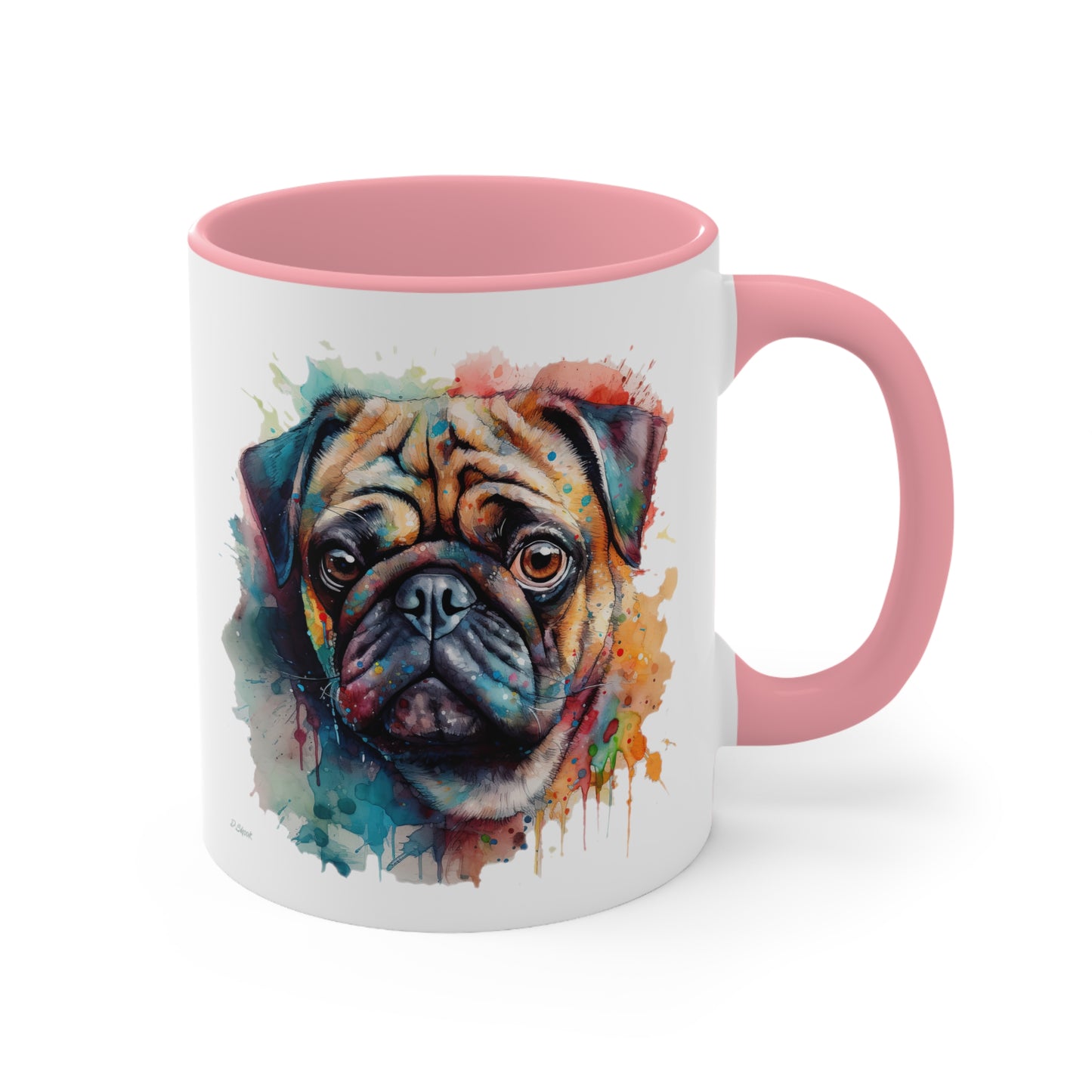 Pug 4 Accent Mugs