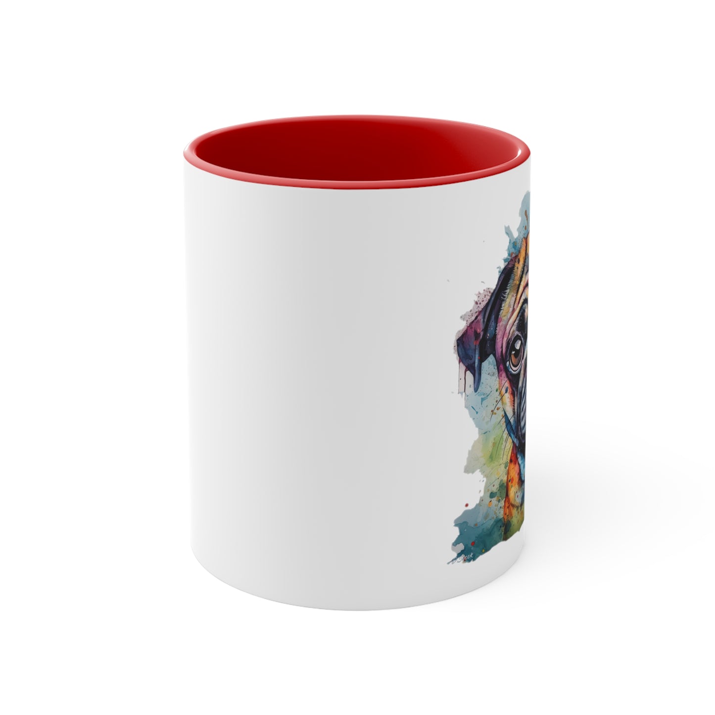 Pug 2 Accent Mugs