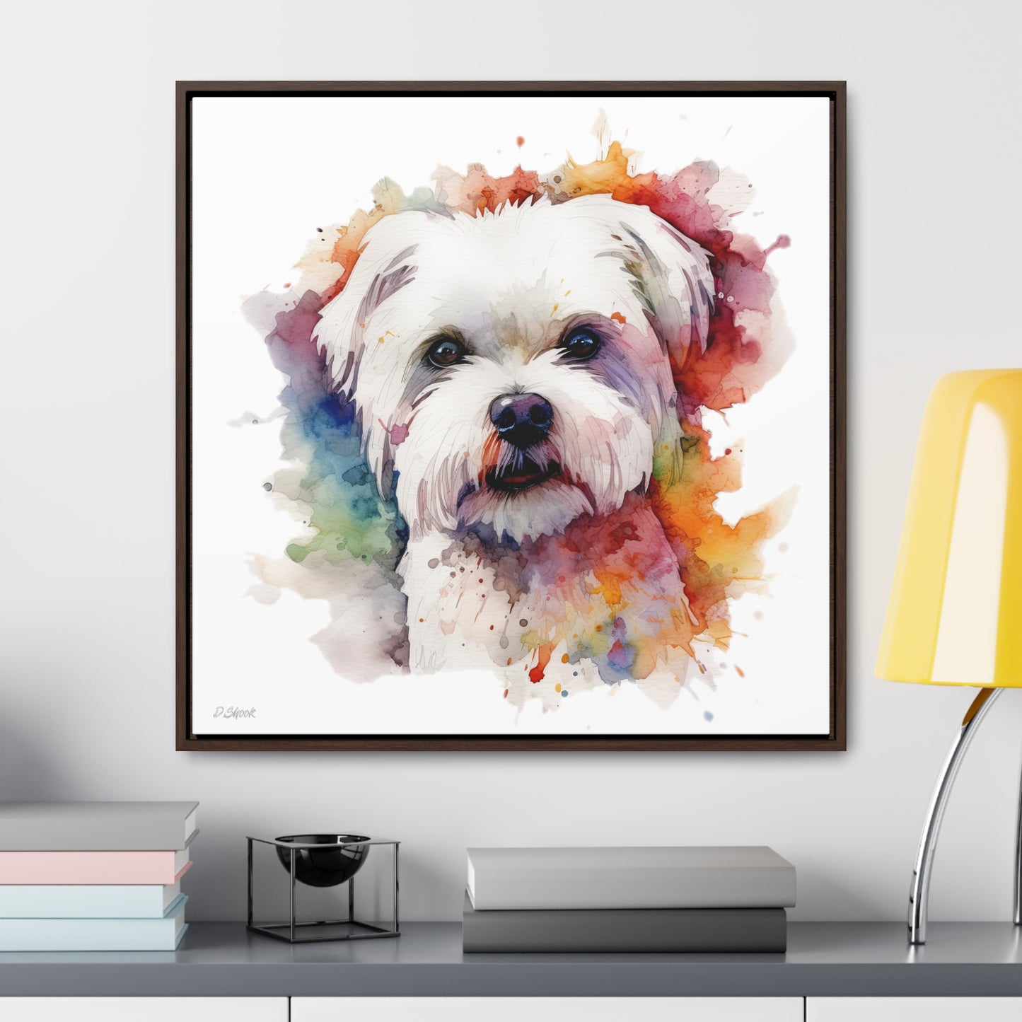 Maltese Dog 2 Gallery Canvas Wraps, Square Frame