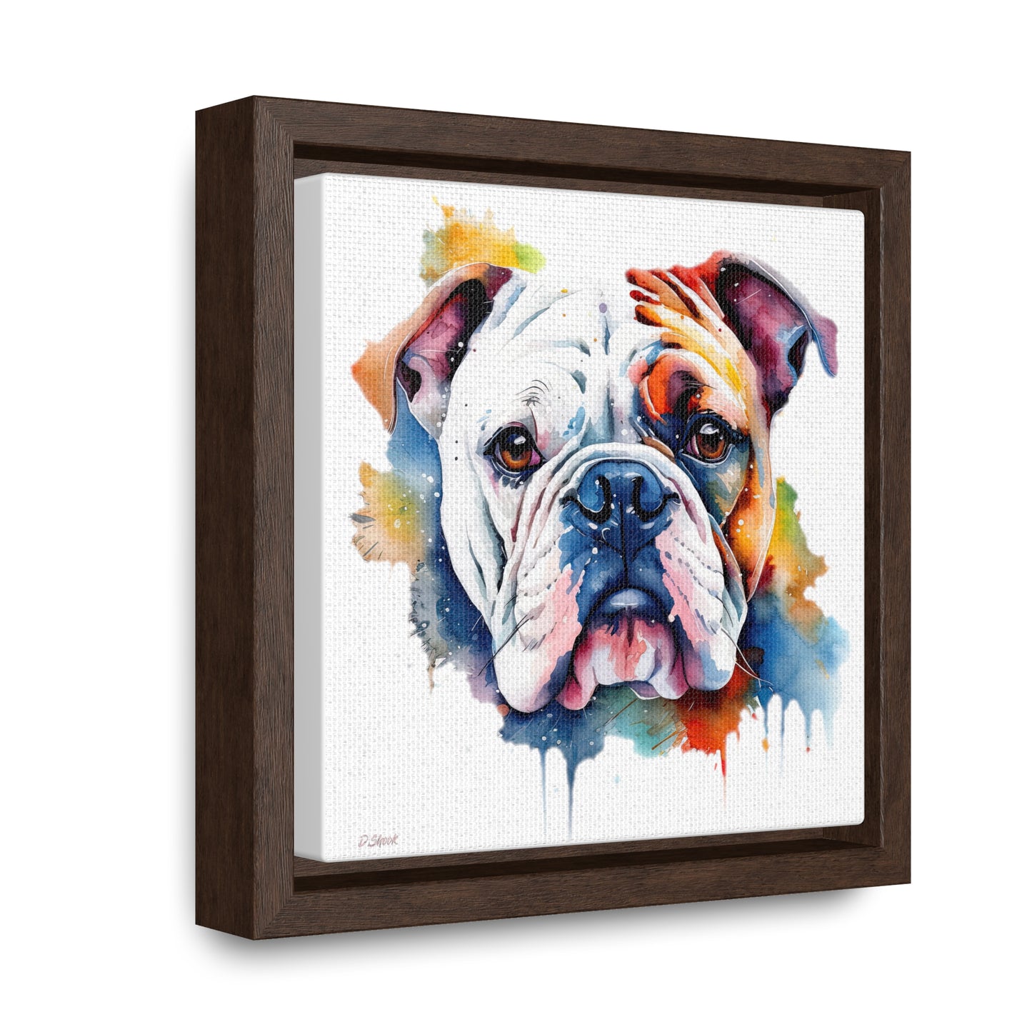 bulldog 4 Gallery Canvas Wraps, Square Frame