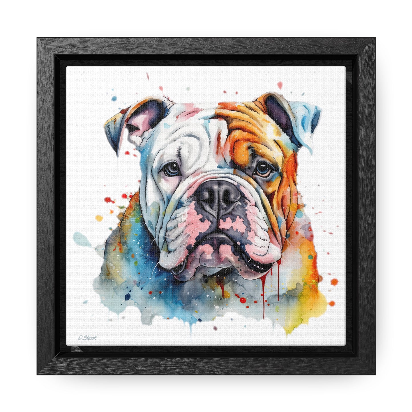 bulldog 3 Gallery Canvas Wraps, Square Frame