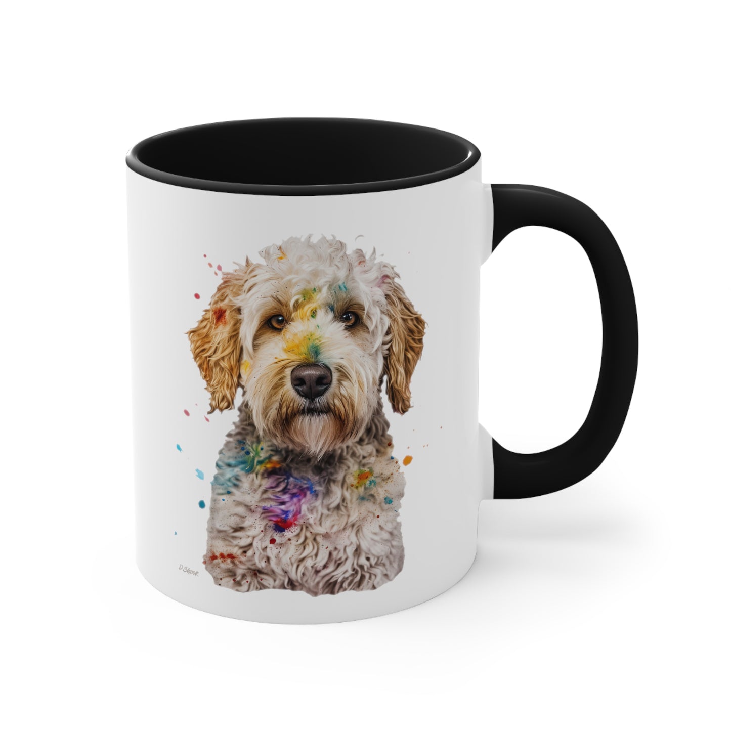Mini Golden Doodle 2 Accent Mugs