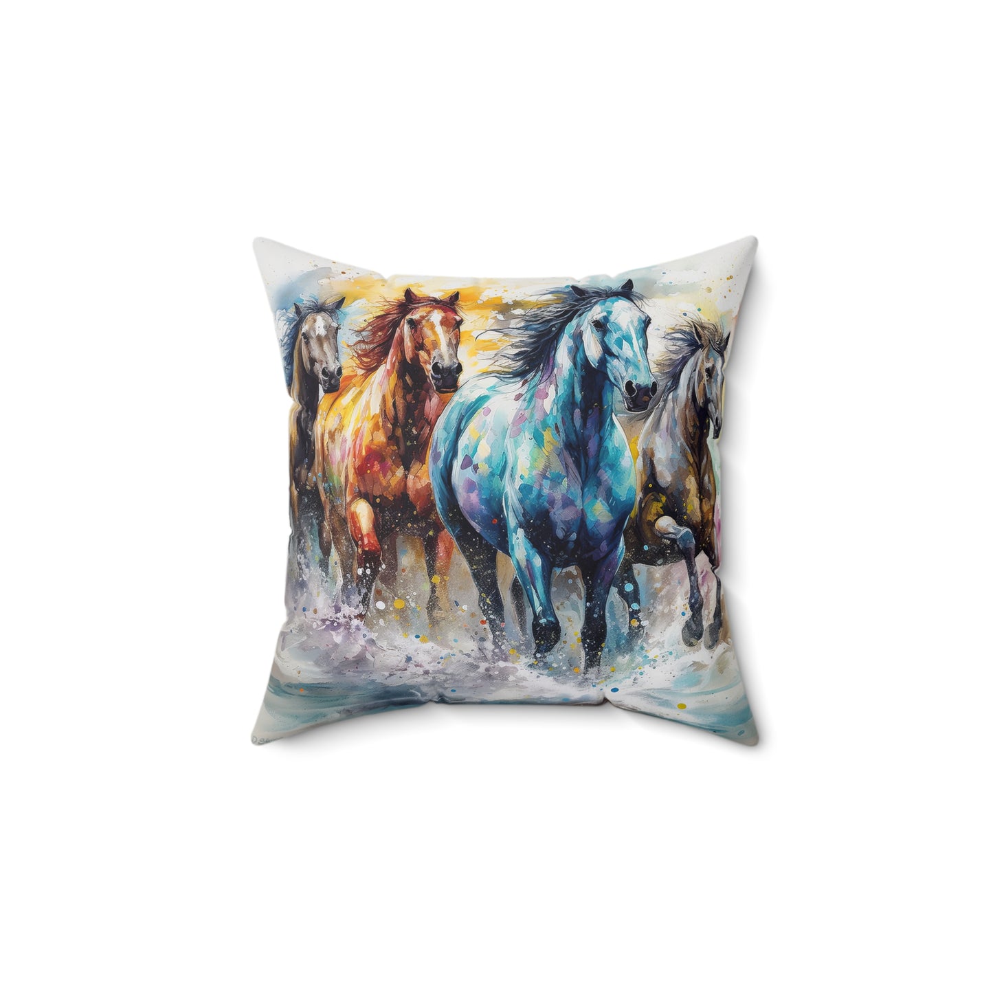 Horse Rescue 15 Spun Polyester Square Pillow