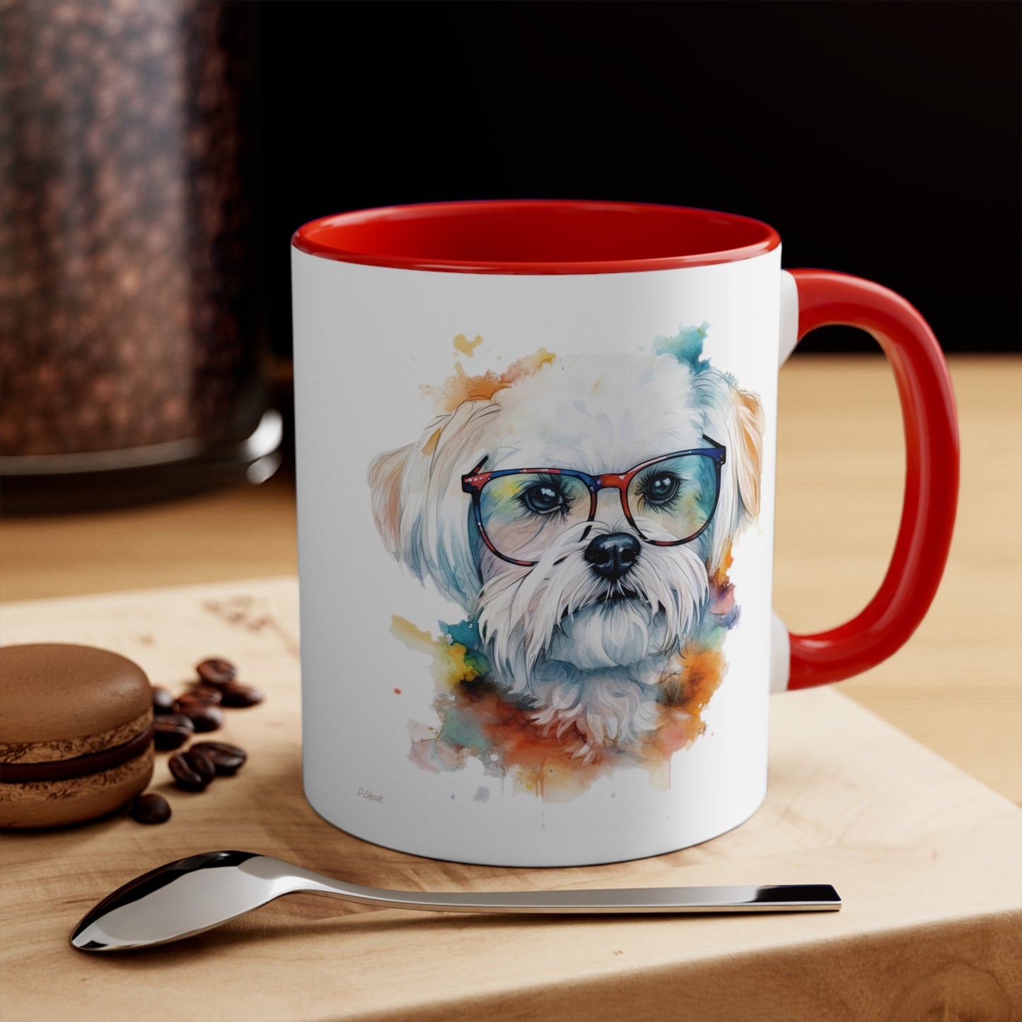 Maltese Dog 5 Accent Mugs