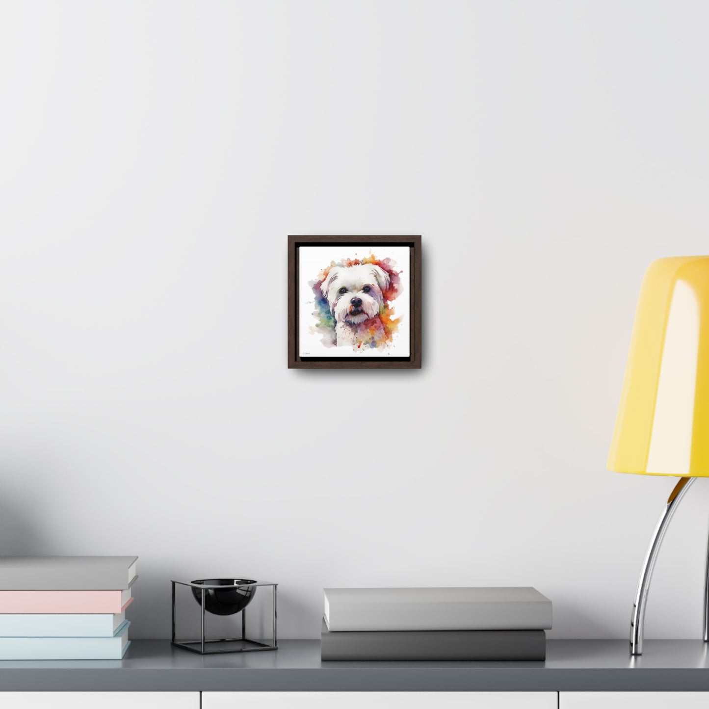 Maltese Dog 2 Gallery Canvas Wraps, Square Frame