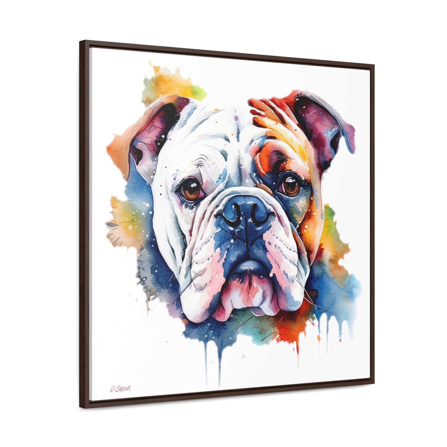 bulldog 4 Gallery Canvas Wraps, Square Frame