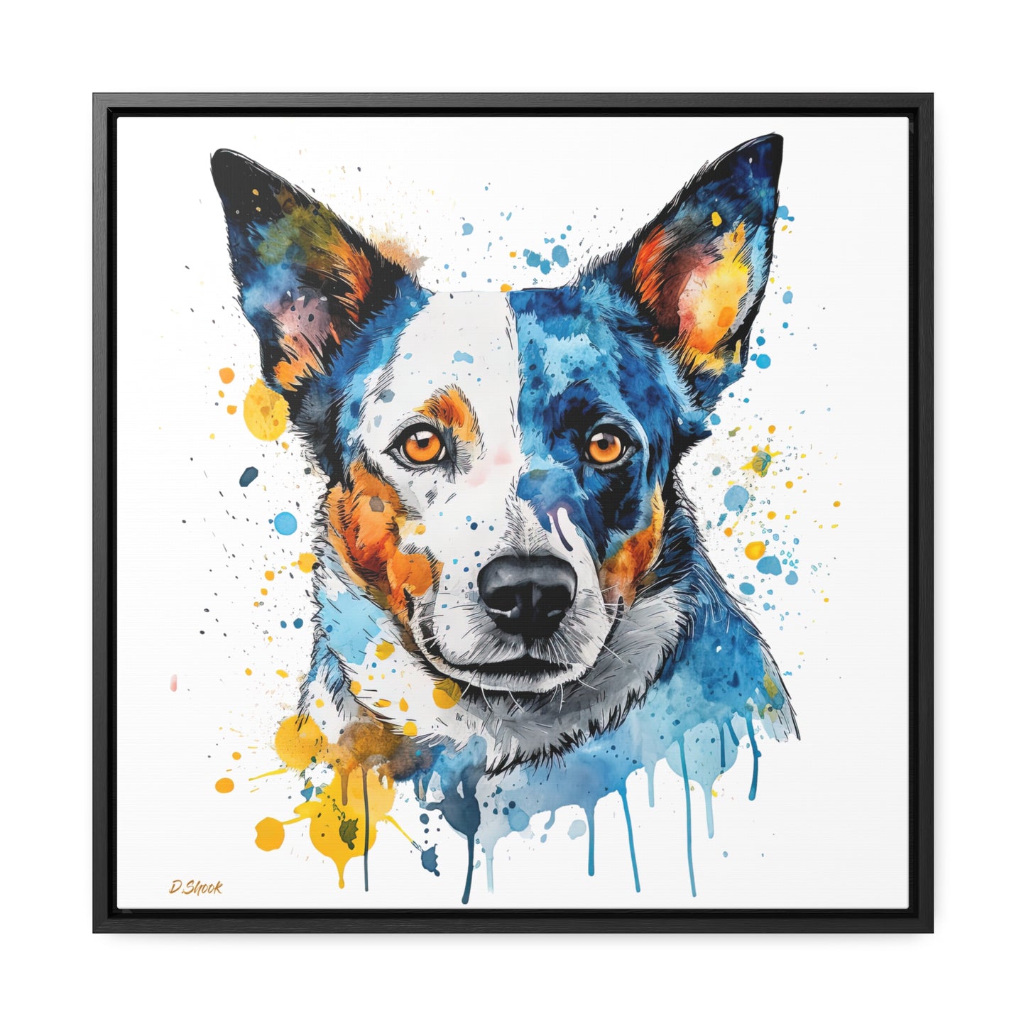 Blue Heeler 2 Gallery Canvas Wraps, Square Frame