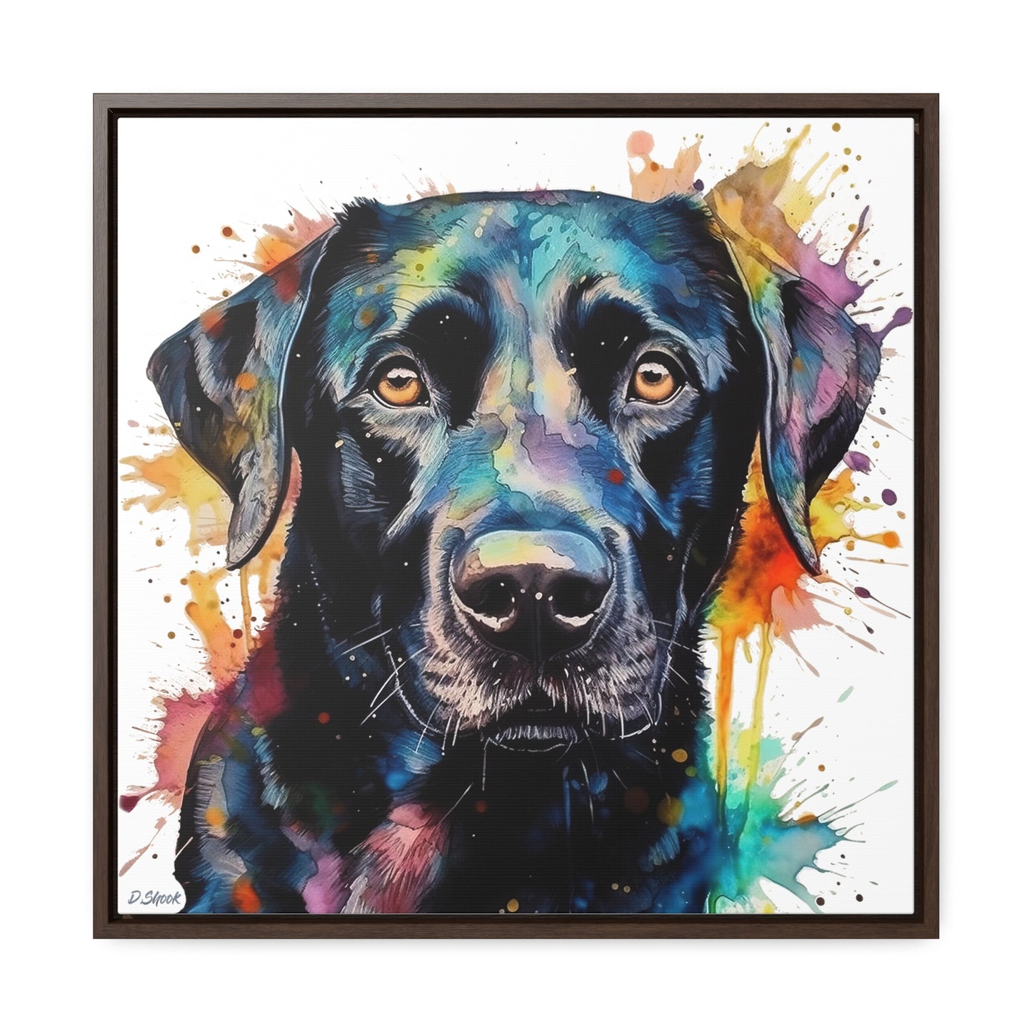 Black Lab 1 Gallery Canvas Wraps, Square Frame