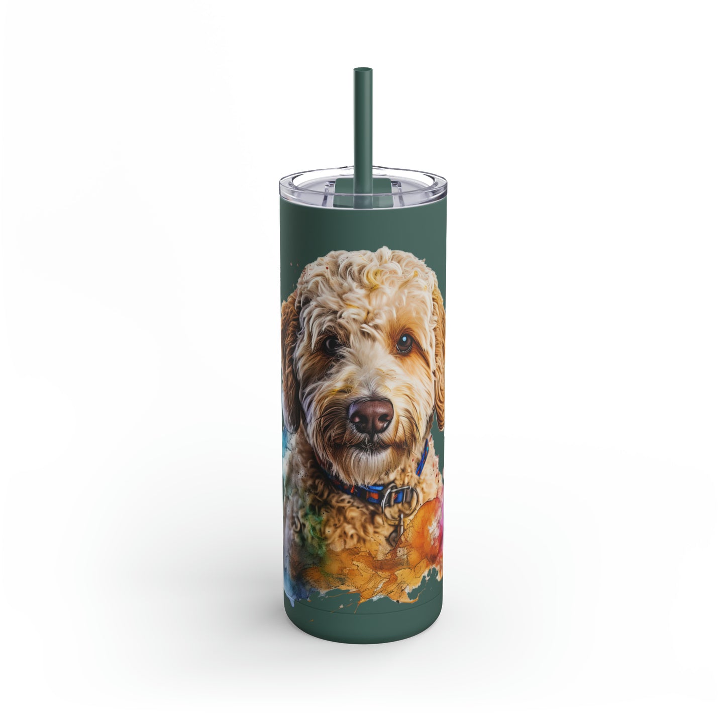 Mini Golden Doodle 3 Maars Maker Skinny Matte Tumbler, 20oz