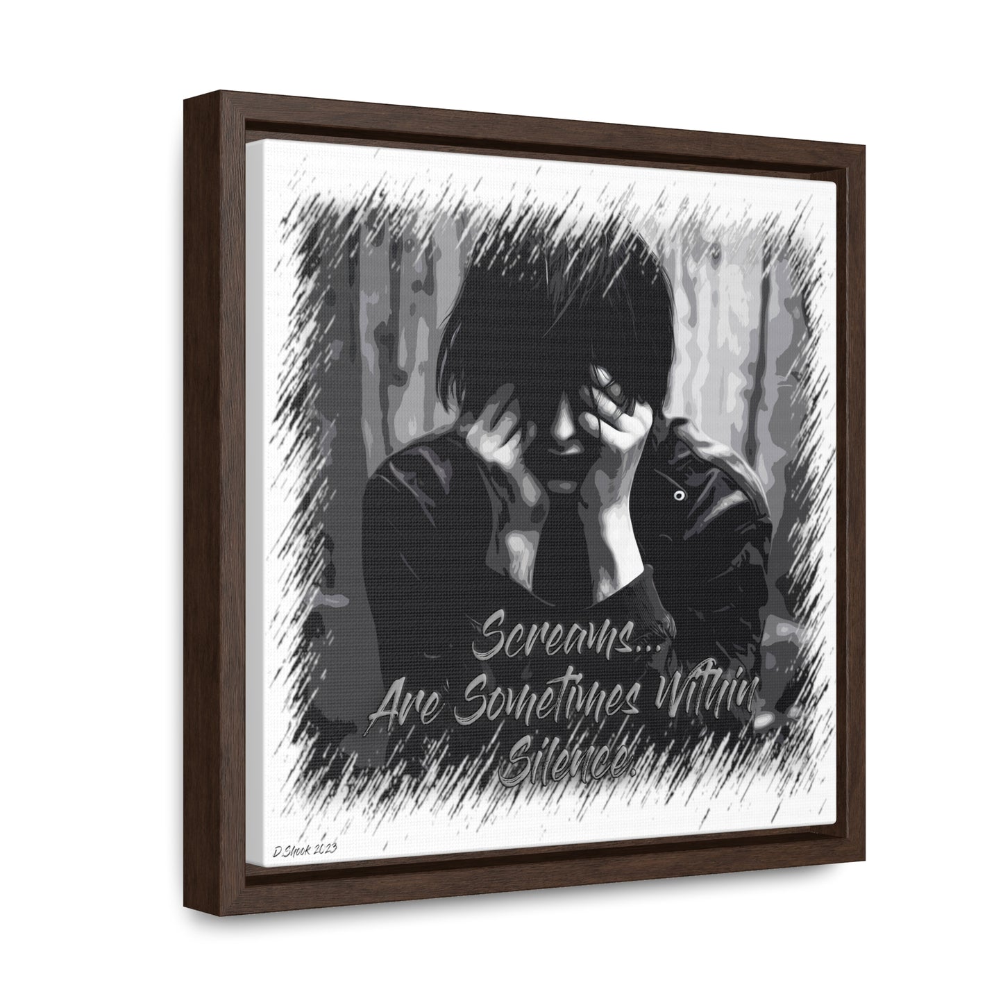 Print Title: Screams, Gallery Canvas Wraps, Square Frame