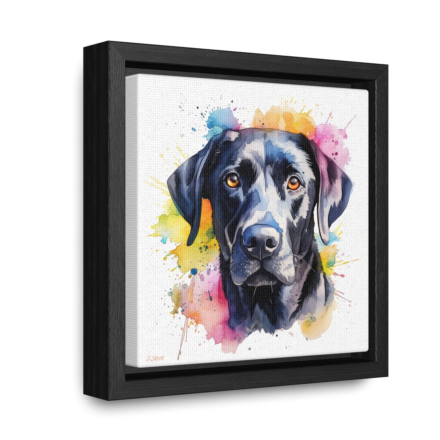 Black Lab 4 Gallery Canvas Wraps, Square Frame