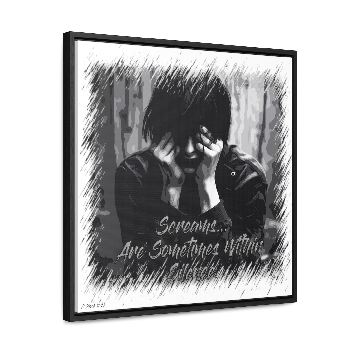 Print Title: Screams, Gallery Canvas Wraps, Square Frame