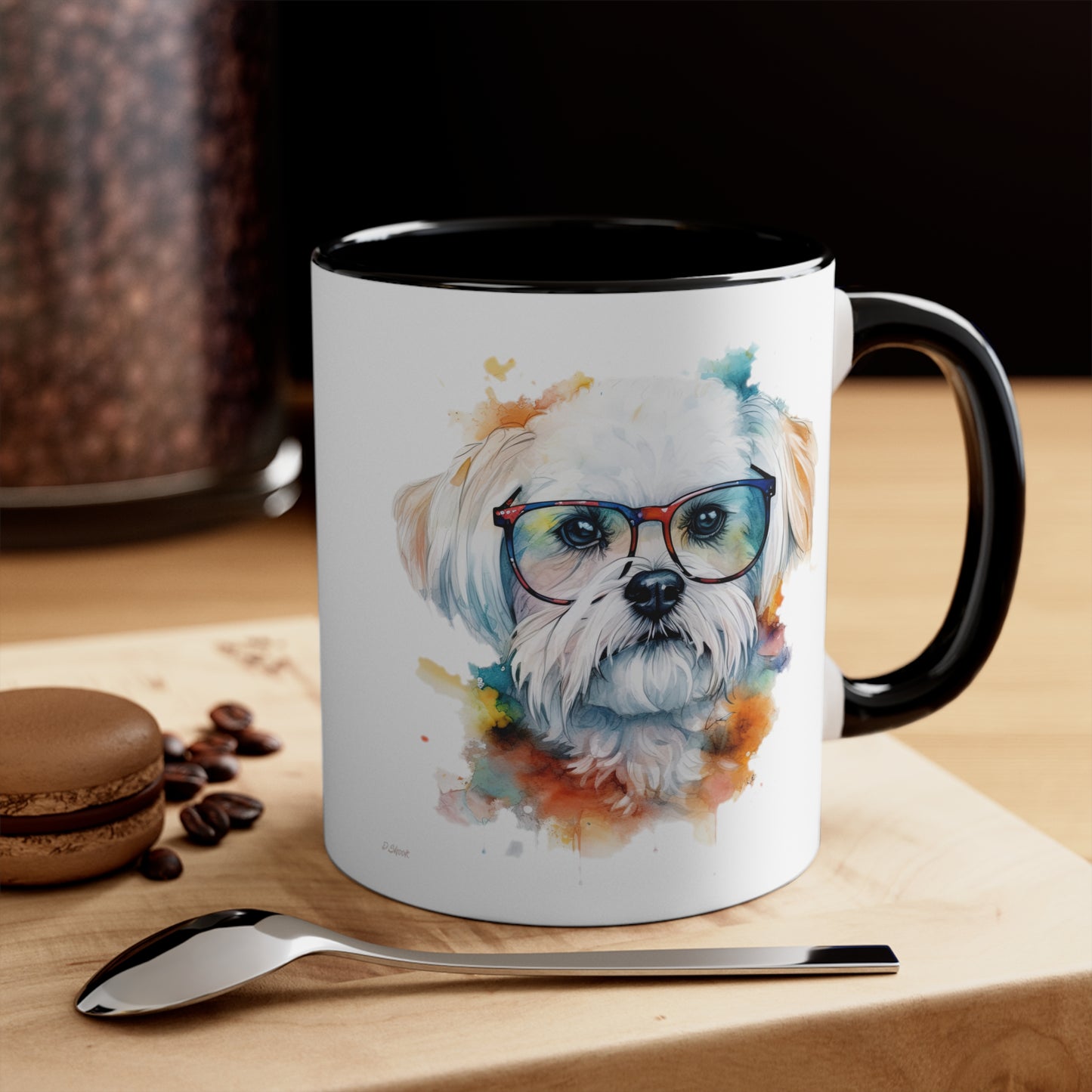 Maltese Dog 5 Accent Mugs