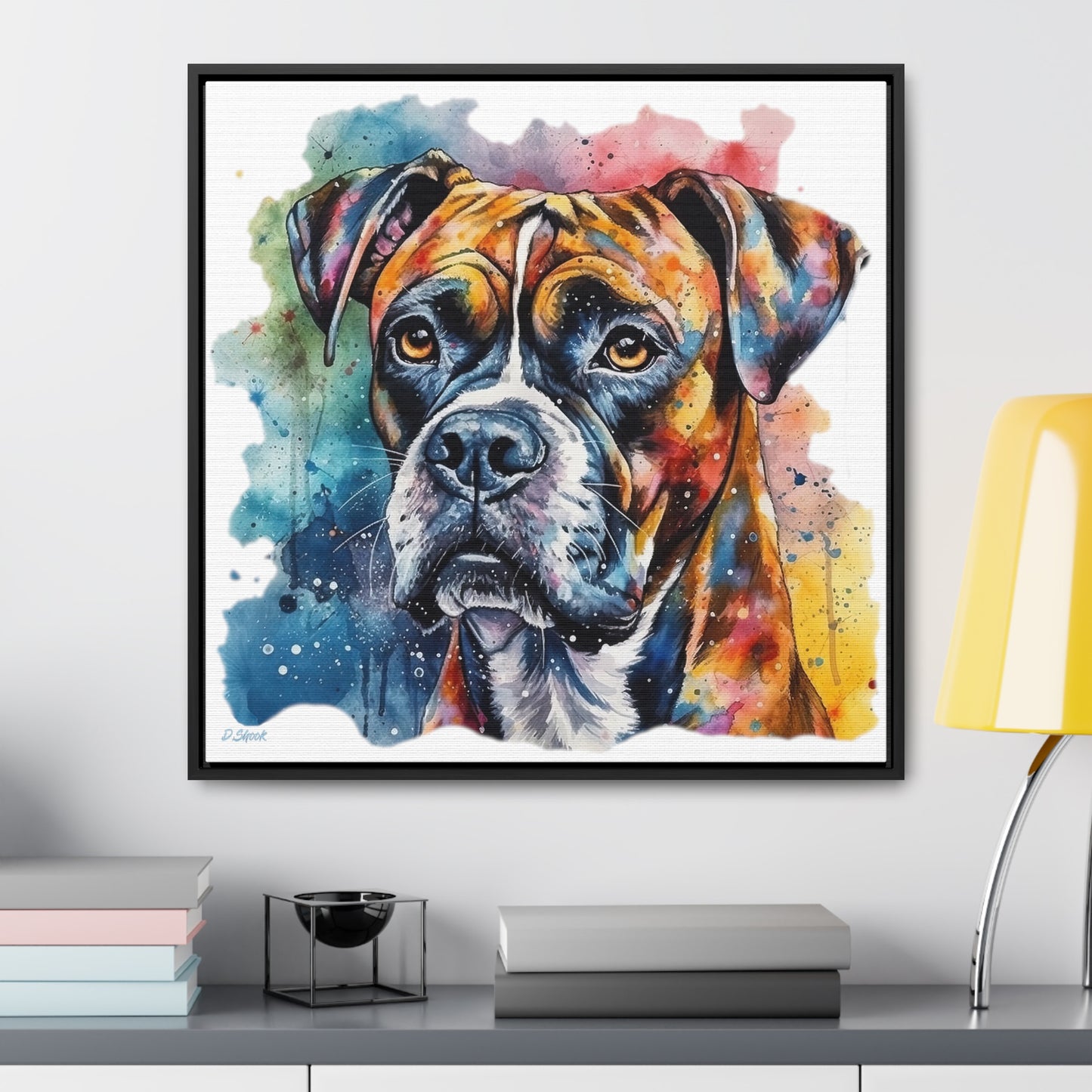 Boxer 3 Gallery Canvas Wraps, Square Frame