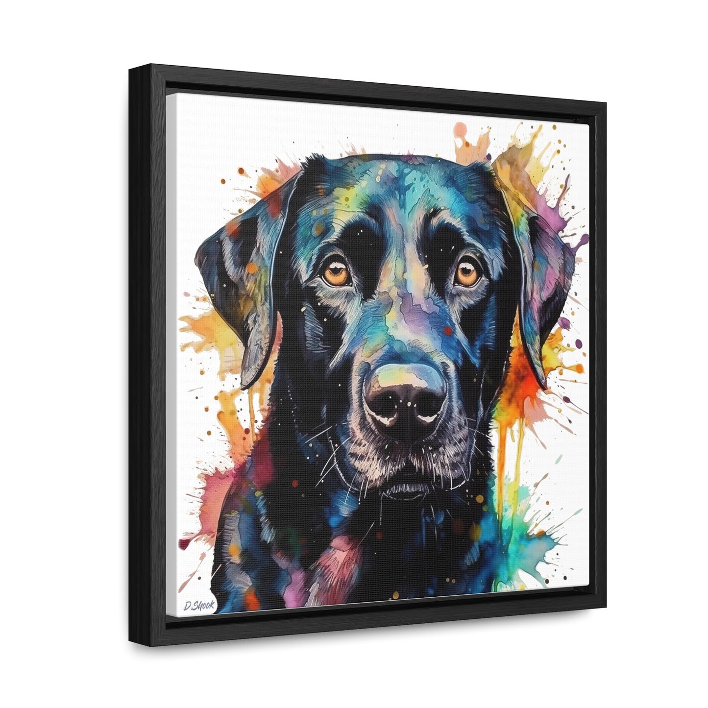 Black Lab 1 Gallery Canvas Wraps, Square Frame