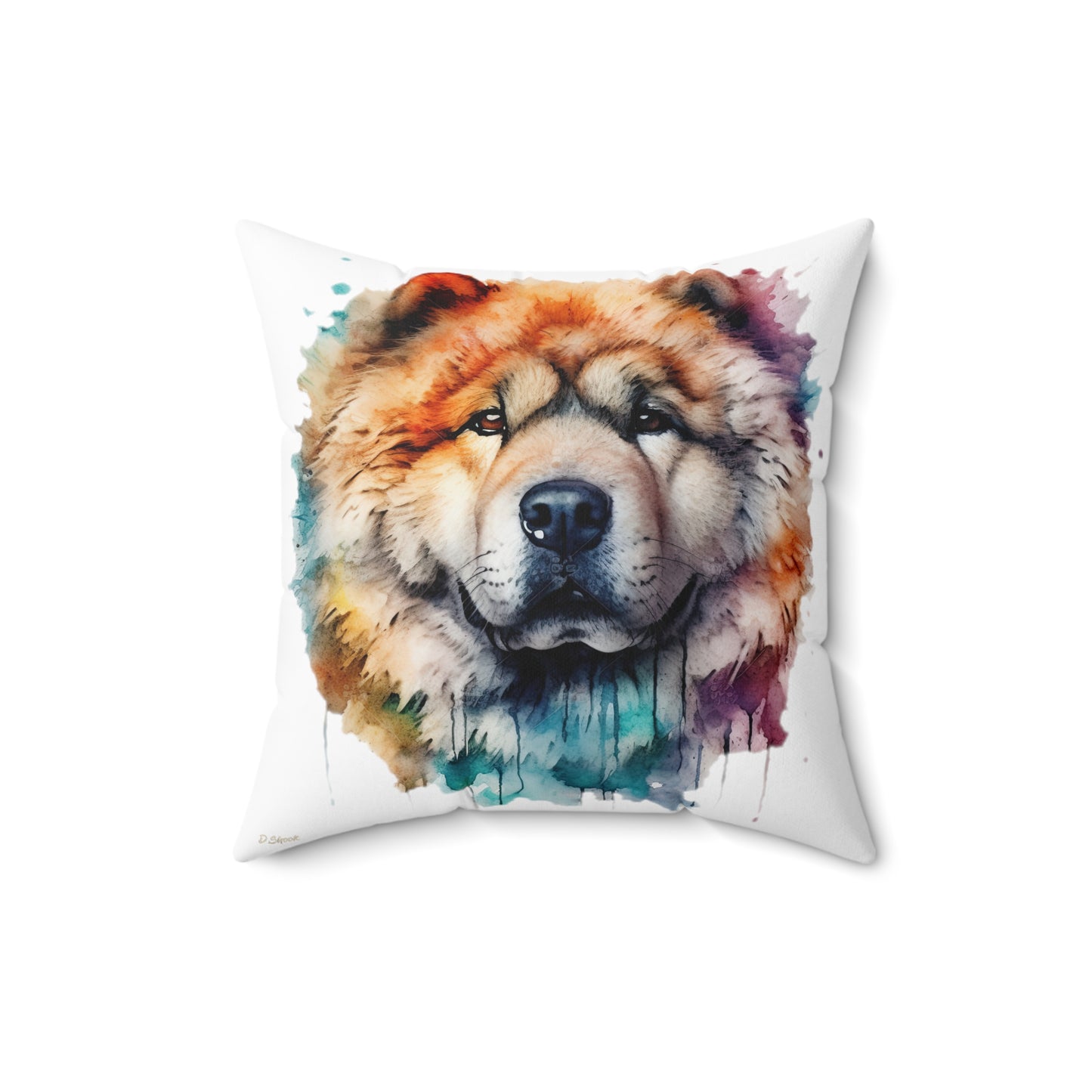 Chow Chow 3 Spun Polyester Square Pillow
