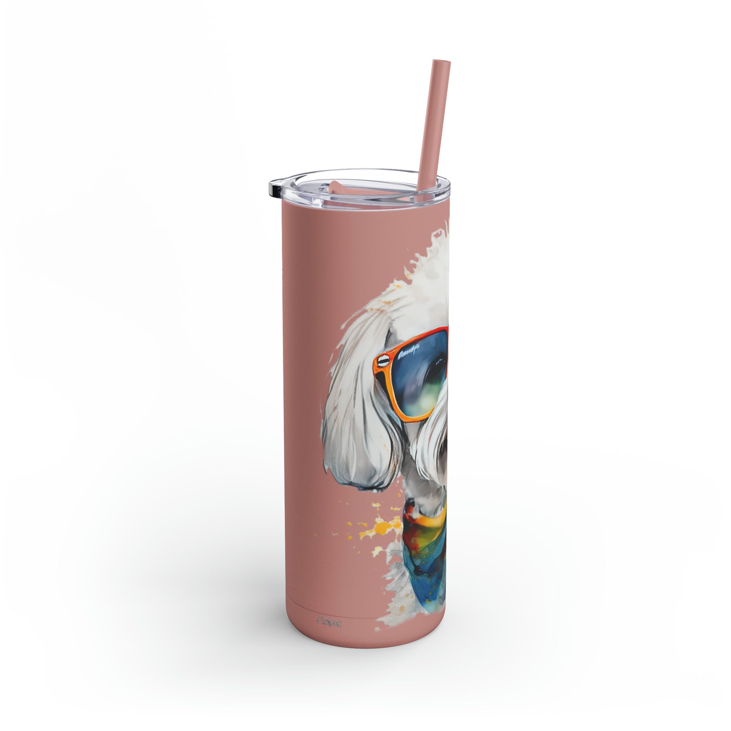 Bichon Frise 5 Maars Maker Skinny Matte Tumbler, 20oz