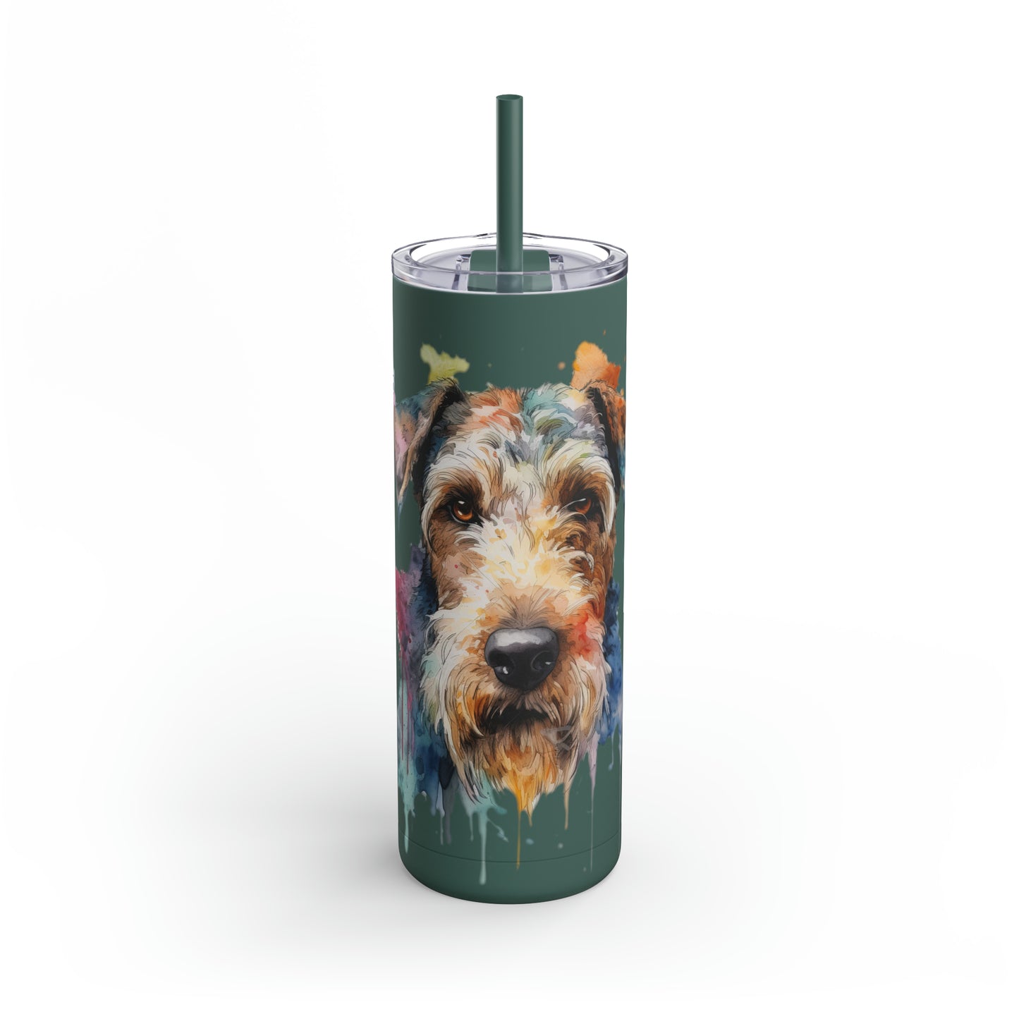 Airedale Terrier 2 Maars Maker Skinny Matte Tumbler, 20oz