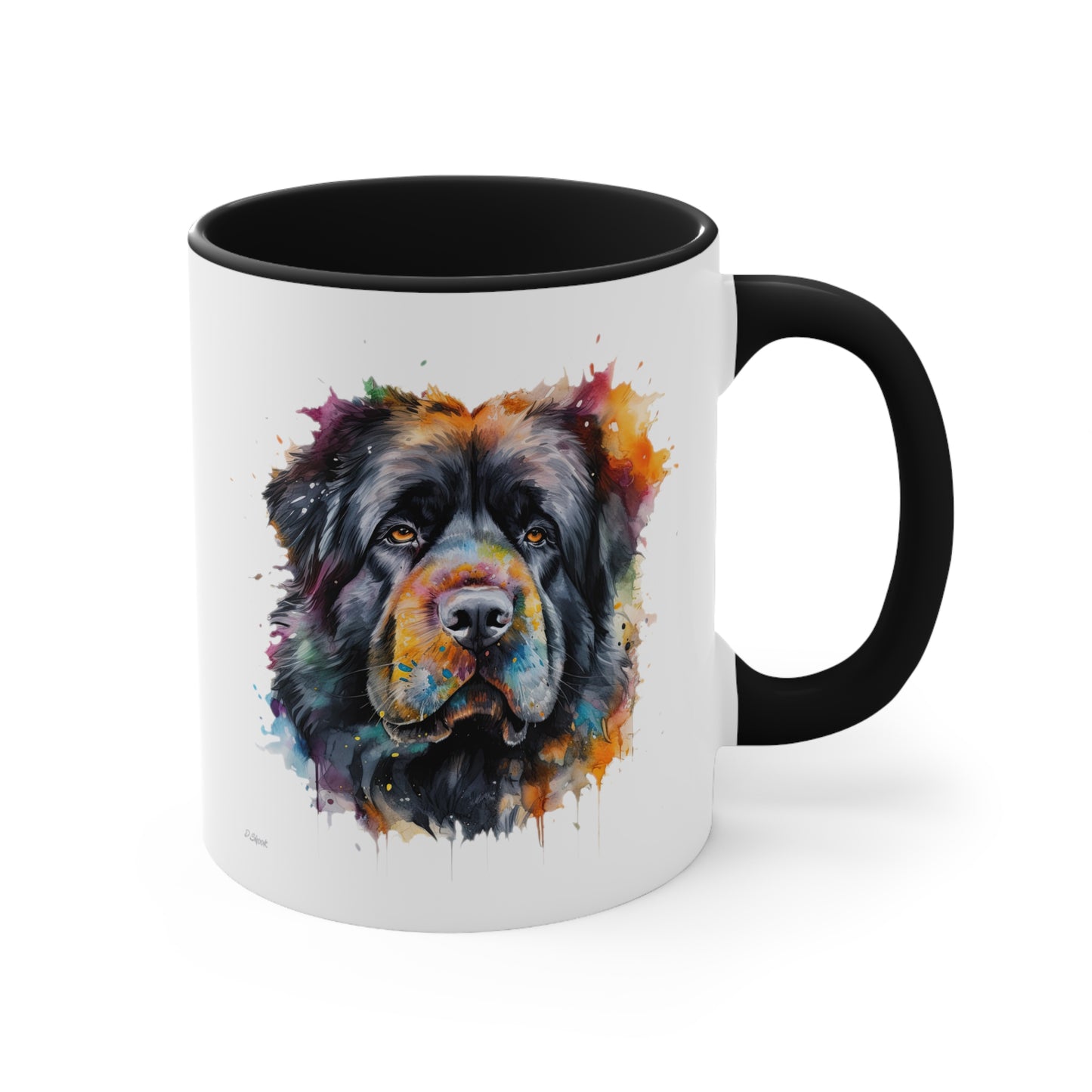 Newfoundland Dog 2 Accent Mugs