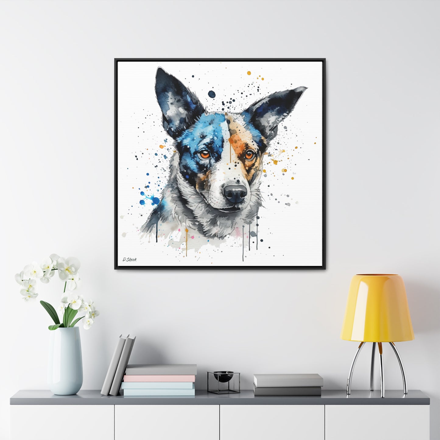 Blue Heeler 1 Gallery Canvas Wraps, Square Frame