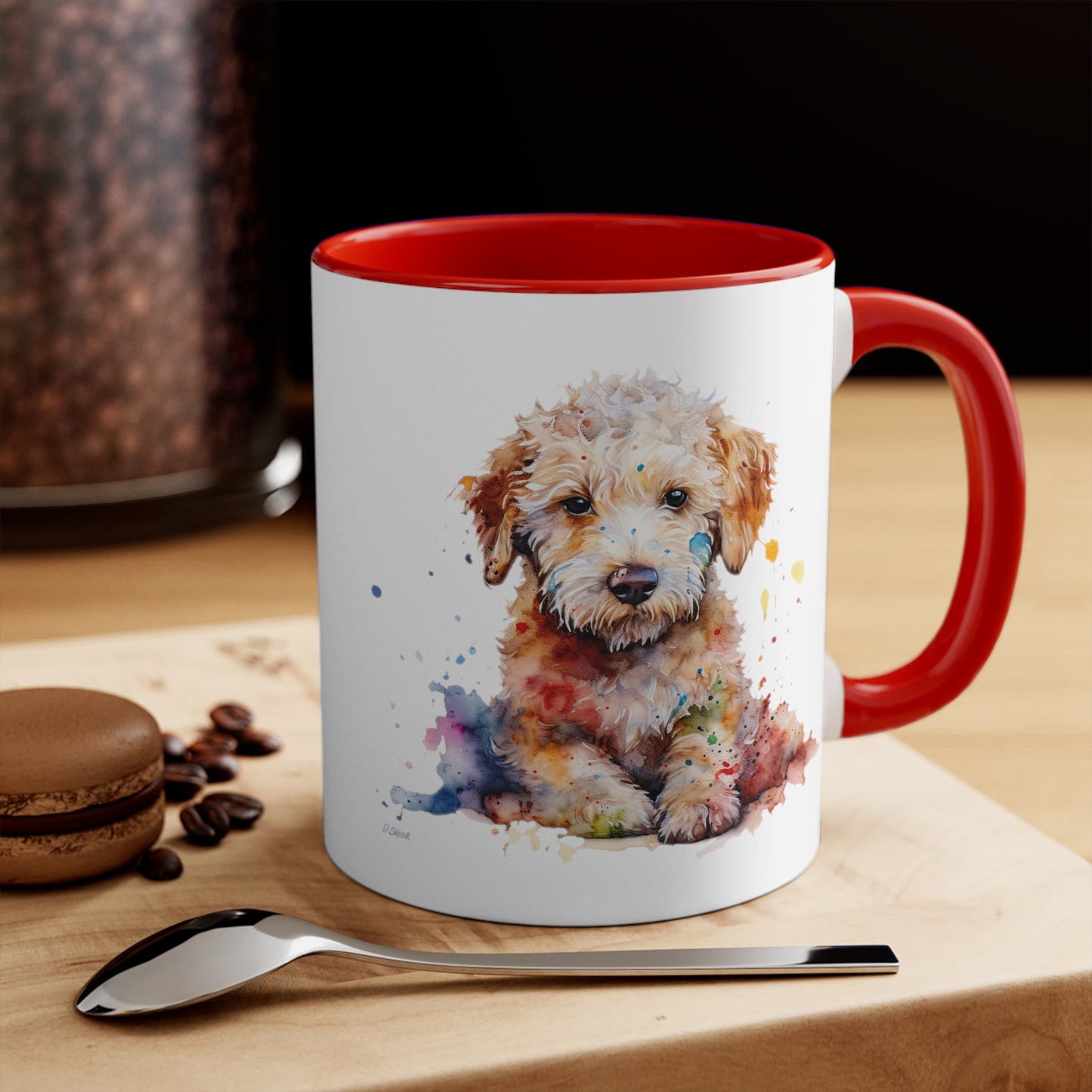 Mini Golden Doodle 1 Accent Mugs