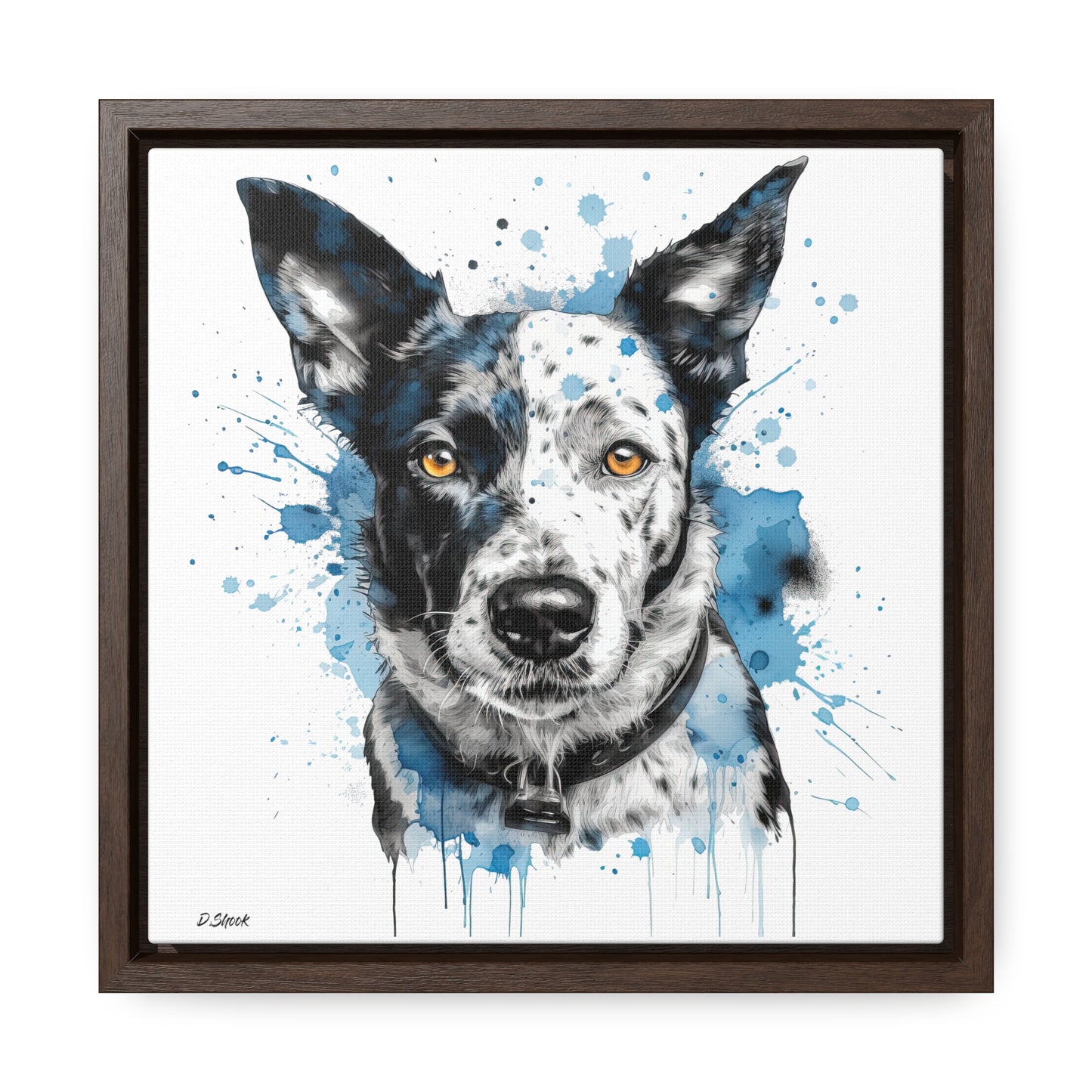 Blue Heeler 3 Gallery Canvas Wraps, Square Frame