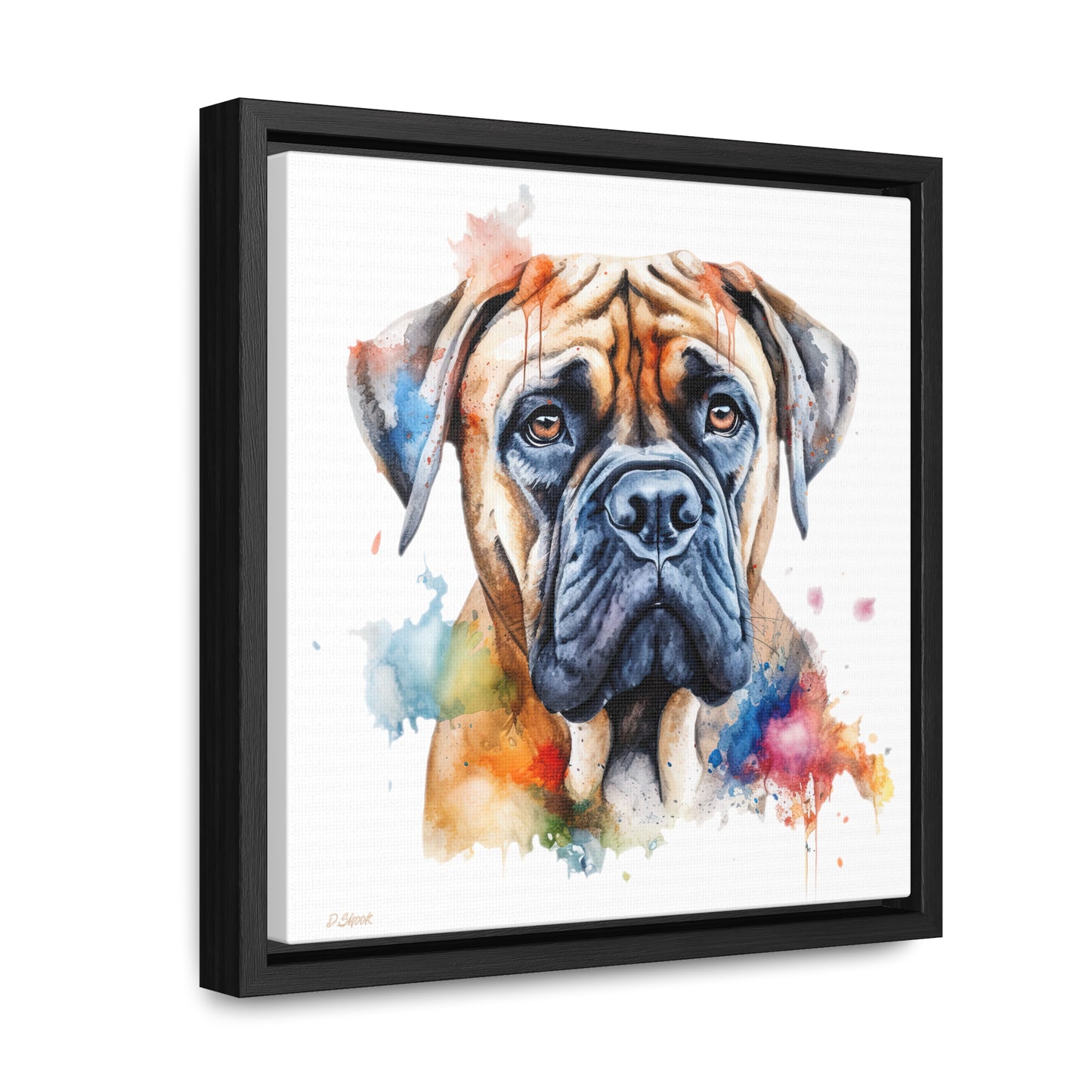 Bullmastiff 2 Gallery Canvas Wraps, Square Frame