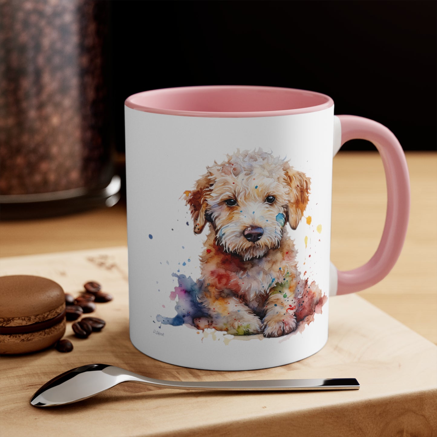 Mini Golden Doodle 1 Accent Mugs